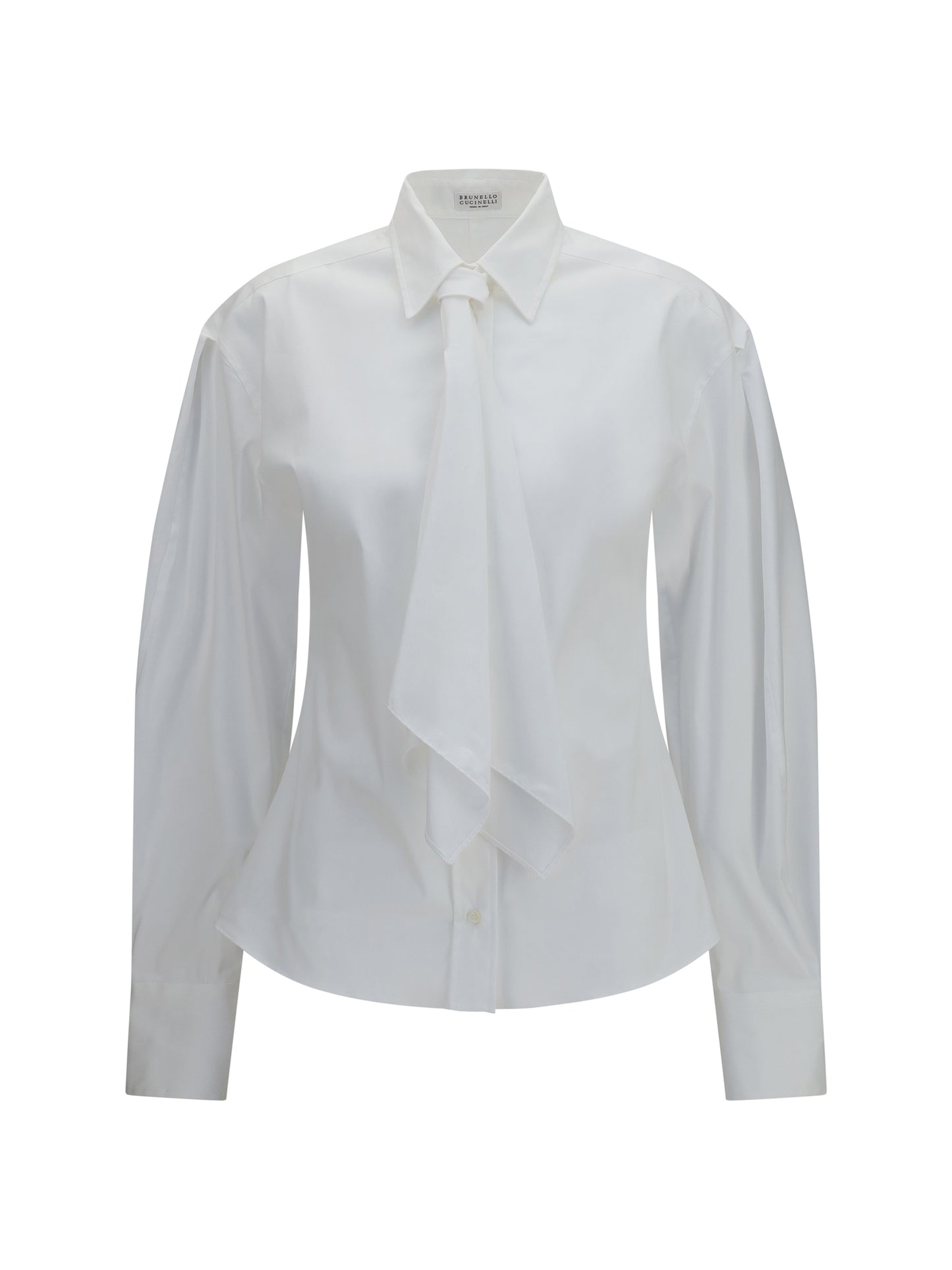 Brunello Cucinelli Women Cotton Blend Shirt With Tie BRUNELLO CUCINELLI