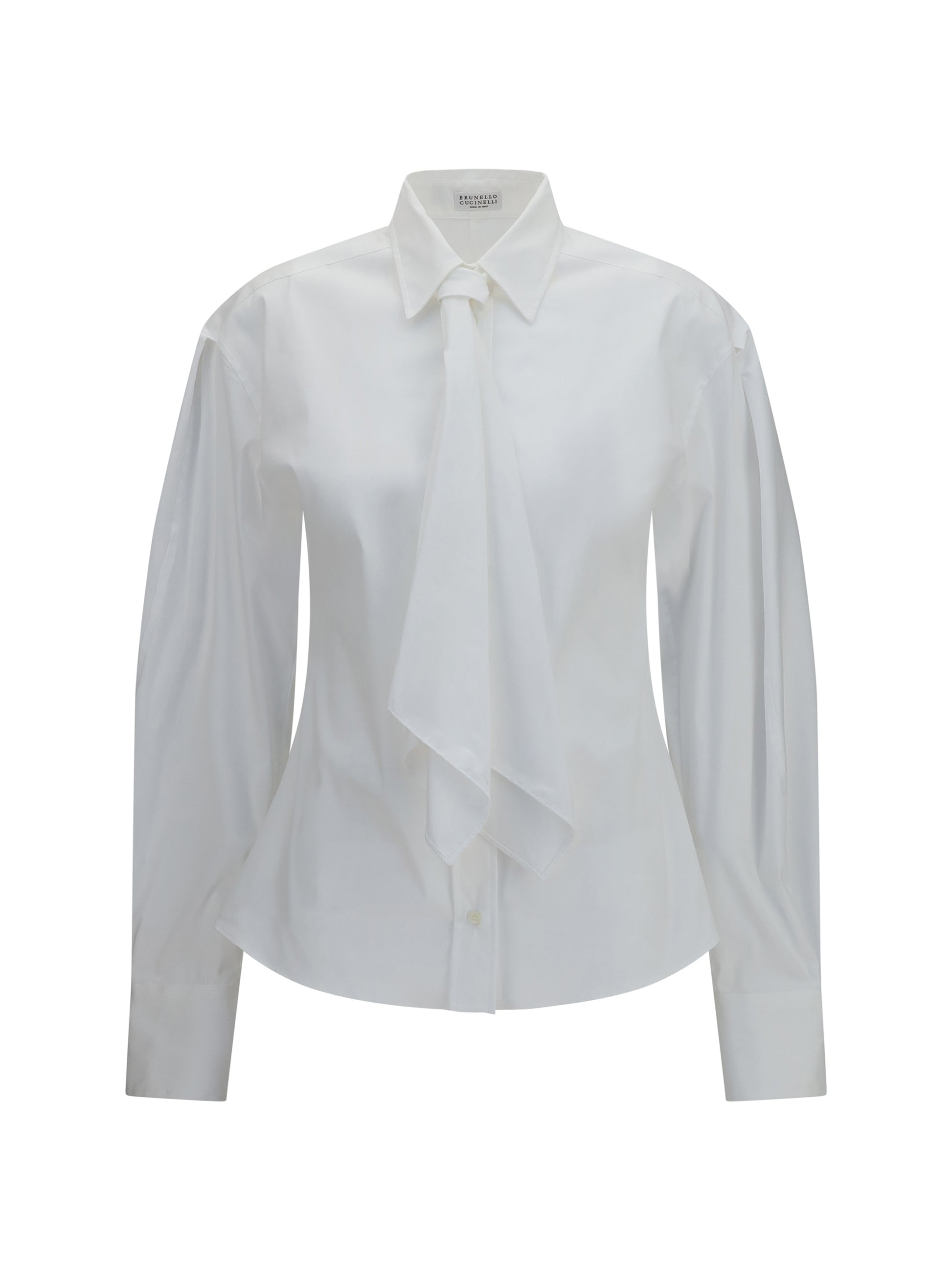Brunello Cucinelli Women Cotton Blend Shirt With Tie BRUNELLO CUCINELLI