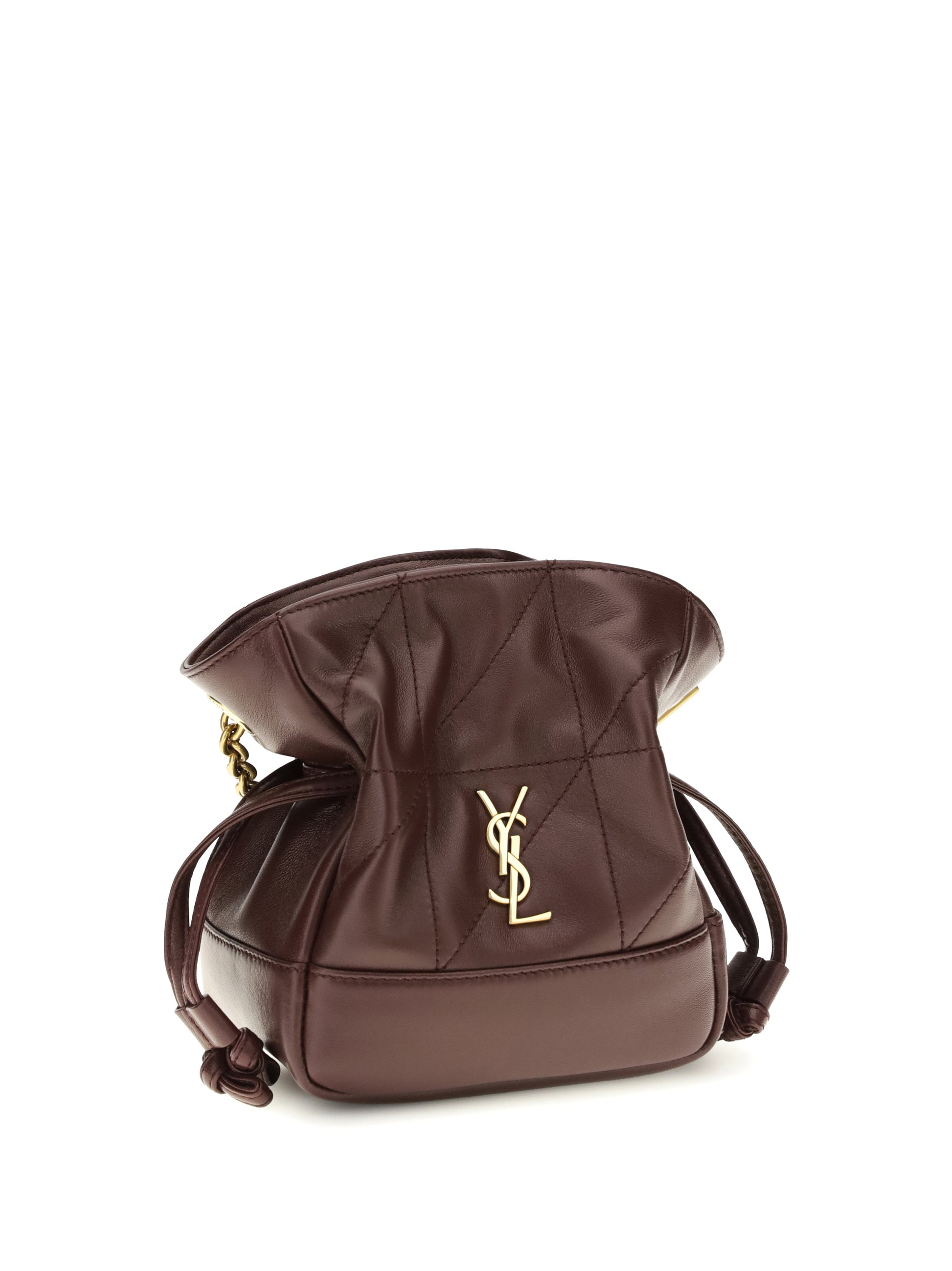 Saint Laurent Women Jamie Mini Leather Clutch Bag SAINT LAURENT