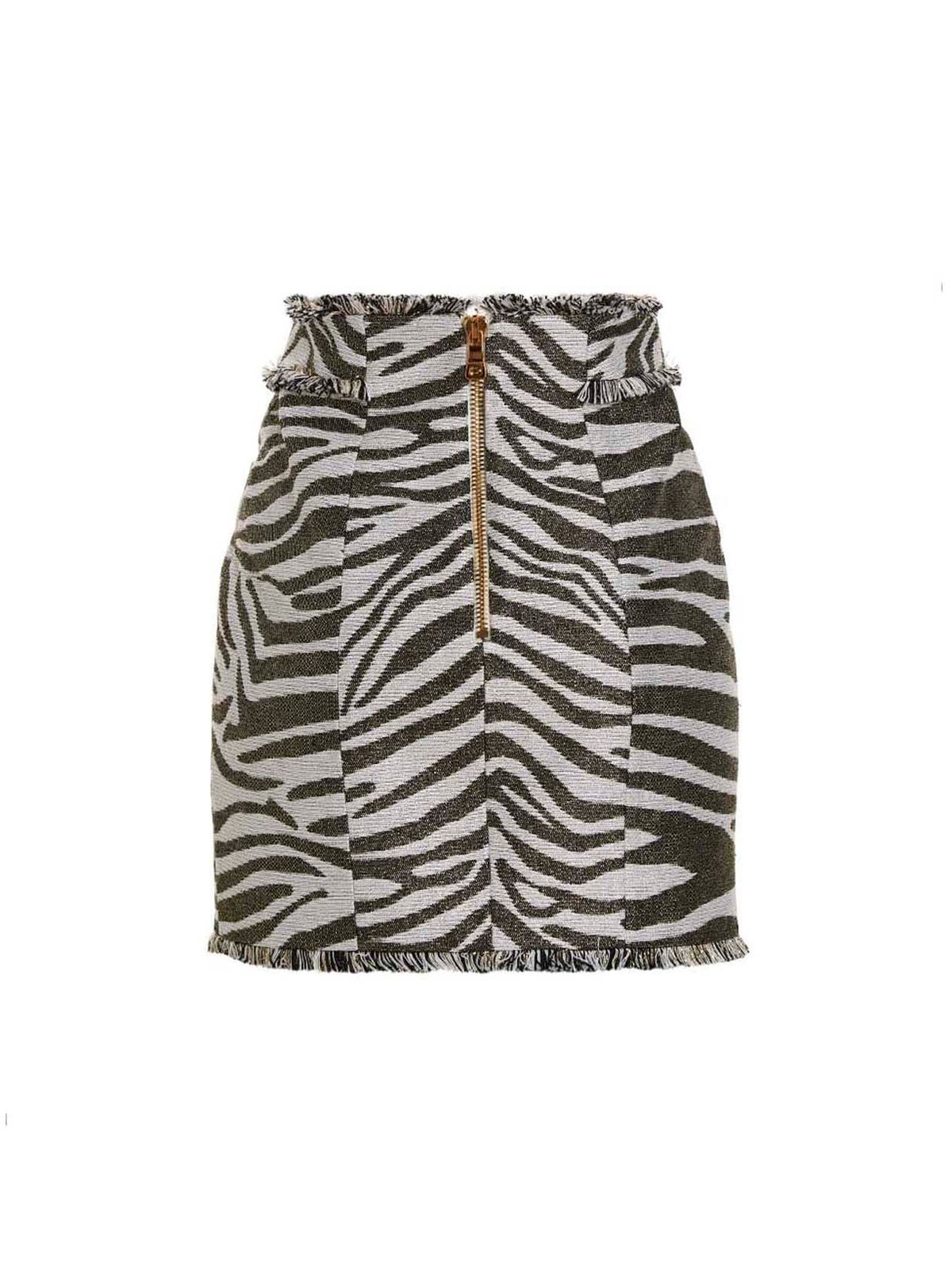 Balmain Women Balmain Women 'Lurex Zebra' Skirt BALMAIN