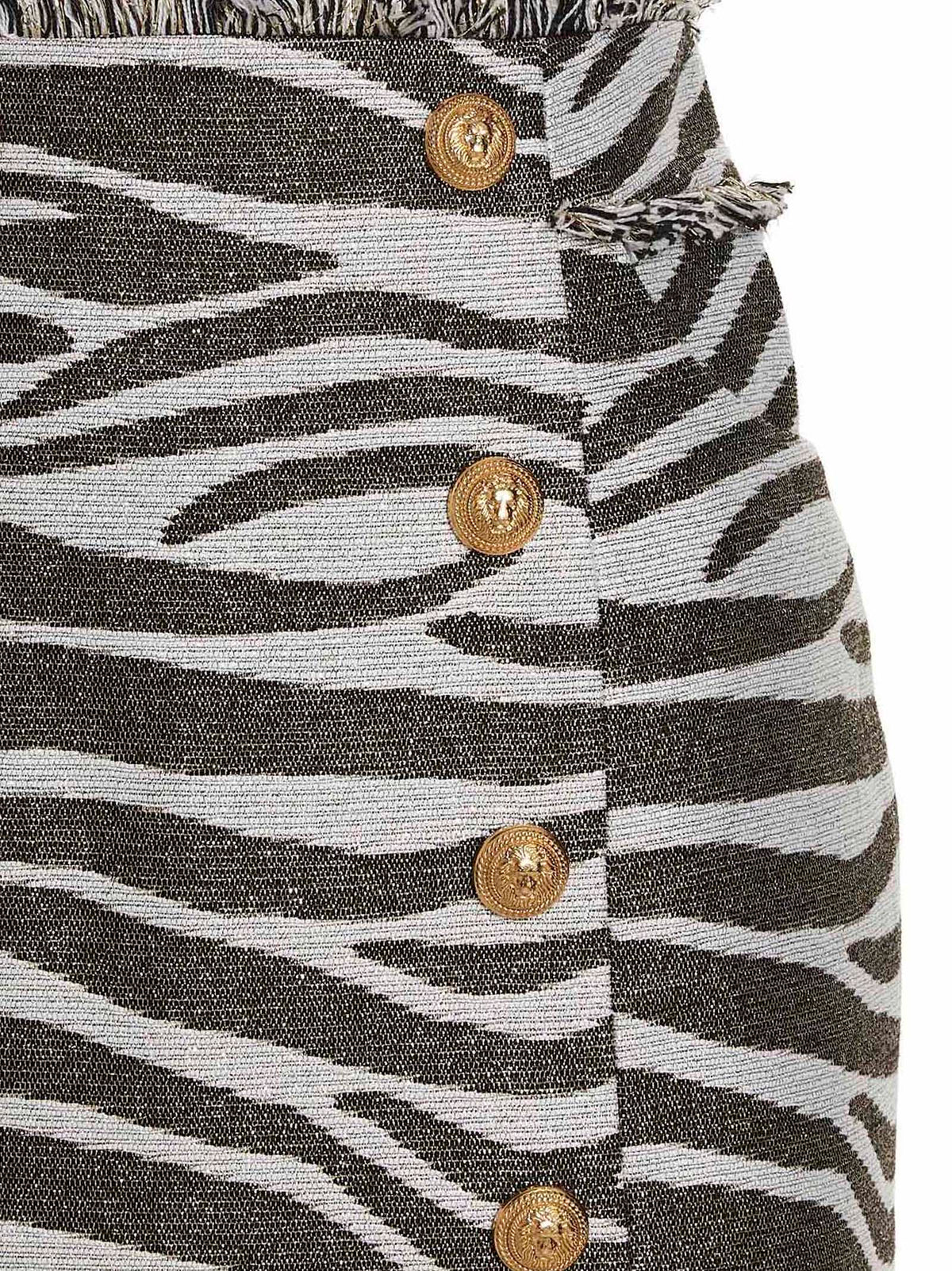 Balmain Women Balmain Women 'Lurex Zebra' Skirt BALMAIN