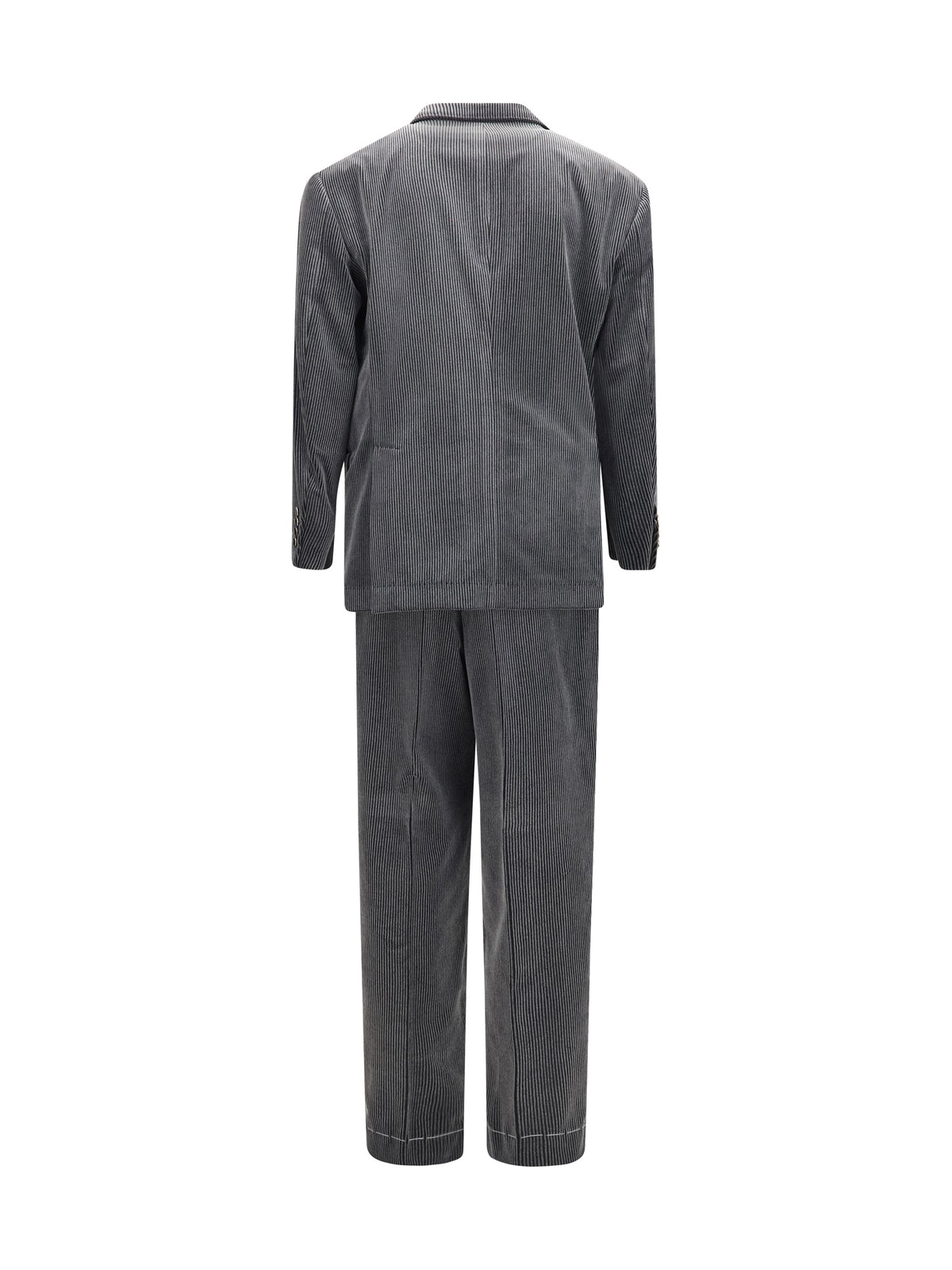 Brunello Cucinelli Men Ribbed Double-Breasted Suit BRUNELLO CUCINELLI