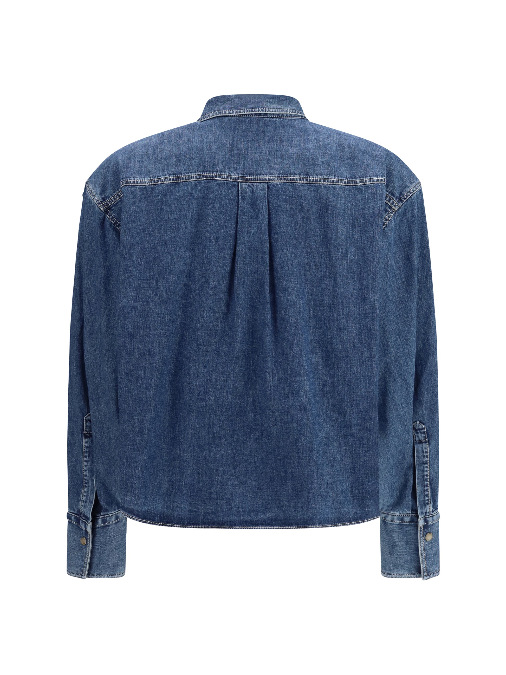 Brunello Cucinelli Women Denim Shirt With Jewel Details BRUNELLO CUCINELLI