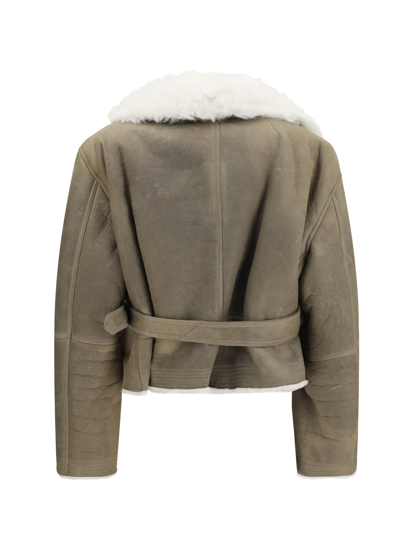Rick Owens Women Cropped Suede And Shearling Flight Jacket RICK OWENS