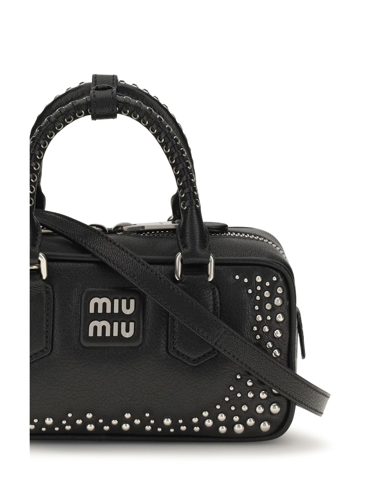 Miu Miu Women Arcadie Studded Leather Handbag MIU MIU