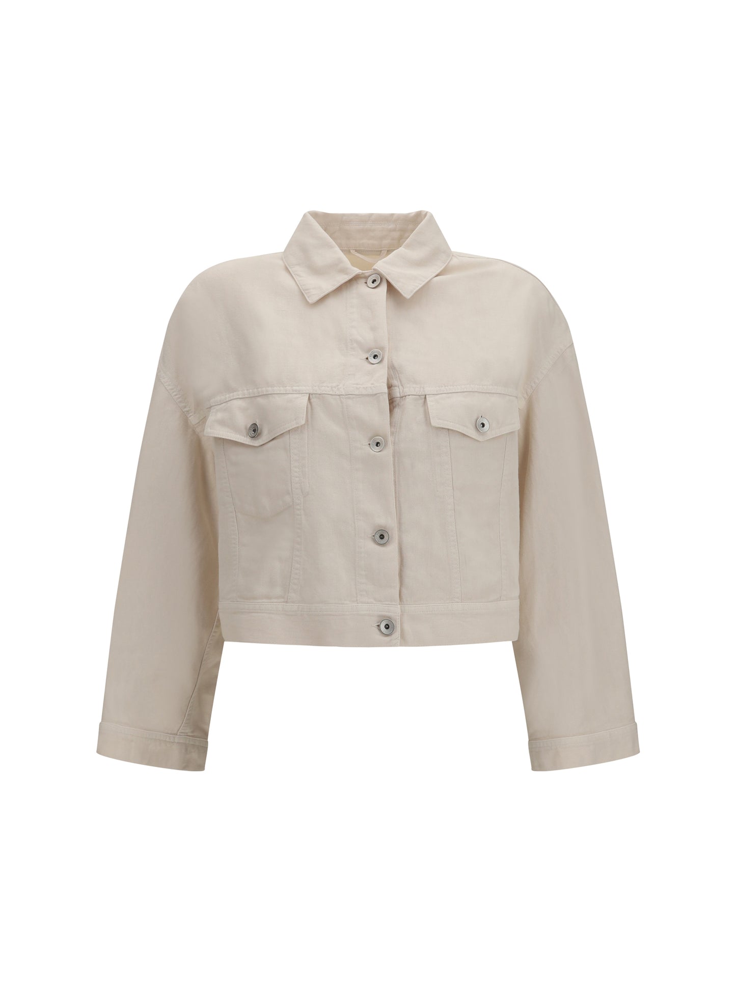 Brunello Cucinelli Women Cotton And Linen Jacket With Monili BRUNELLO CUCINELLI