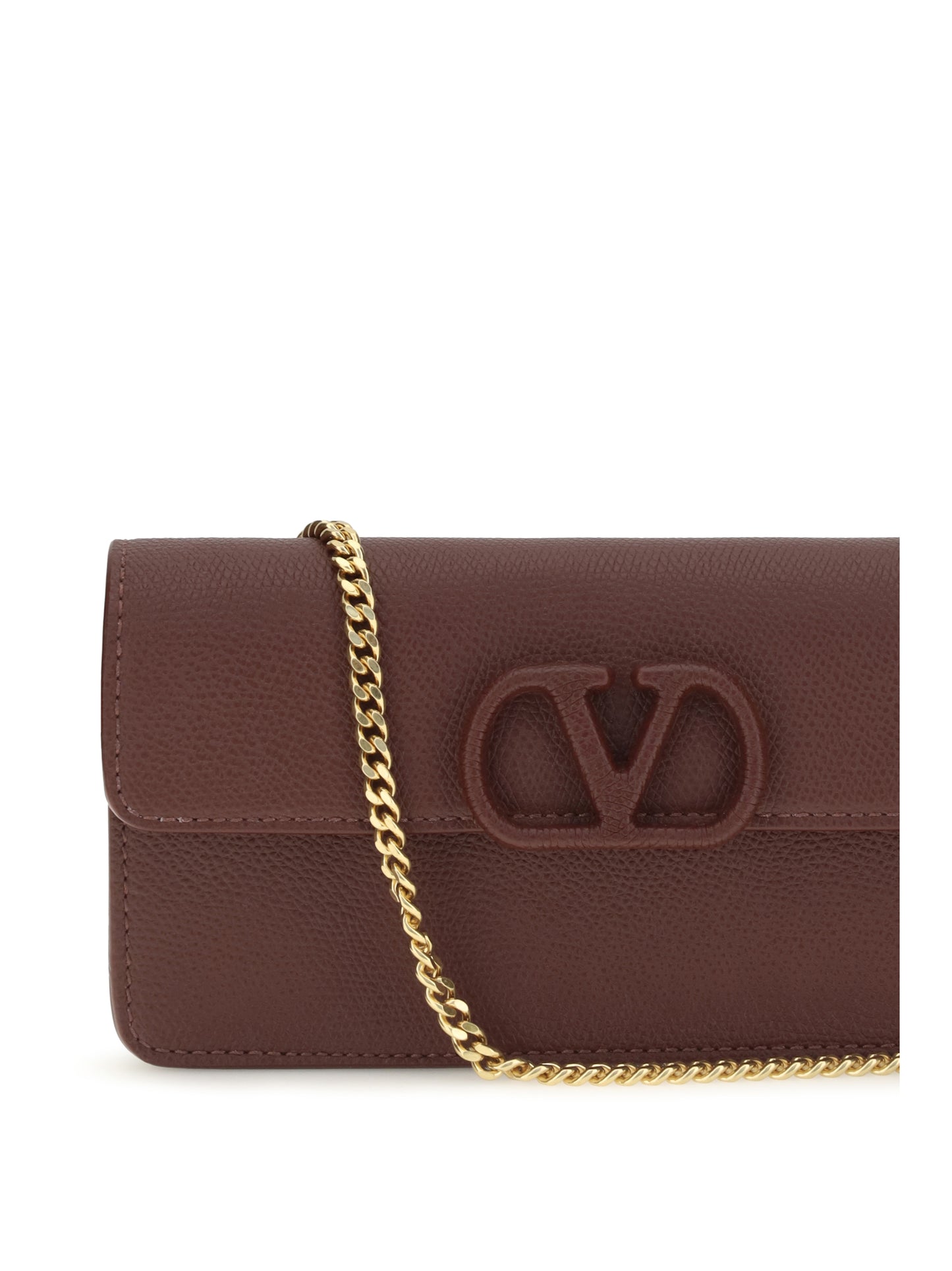 Valentino Garavani Women Vlogo Signature Grainy Calfskin Chain Wallet VALENTINO GARAVANI