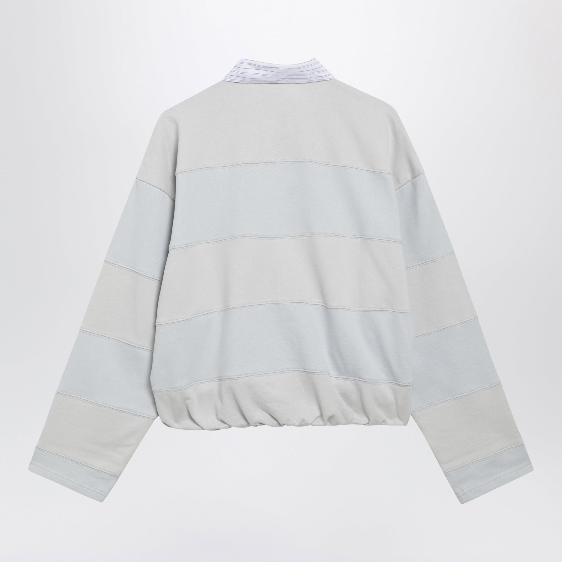 Acne Studios Light Blue/Gray Striped Polo Sweatshirt Women ACNE STUDIOS