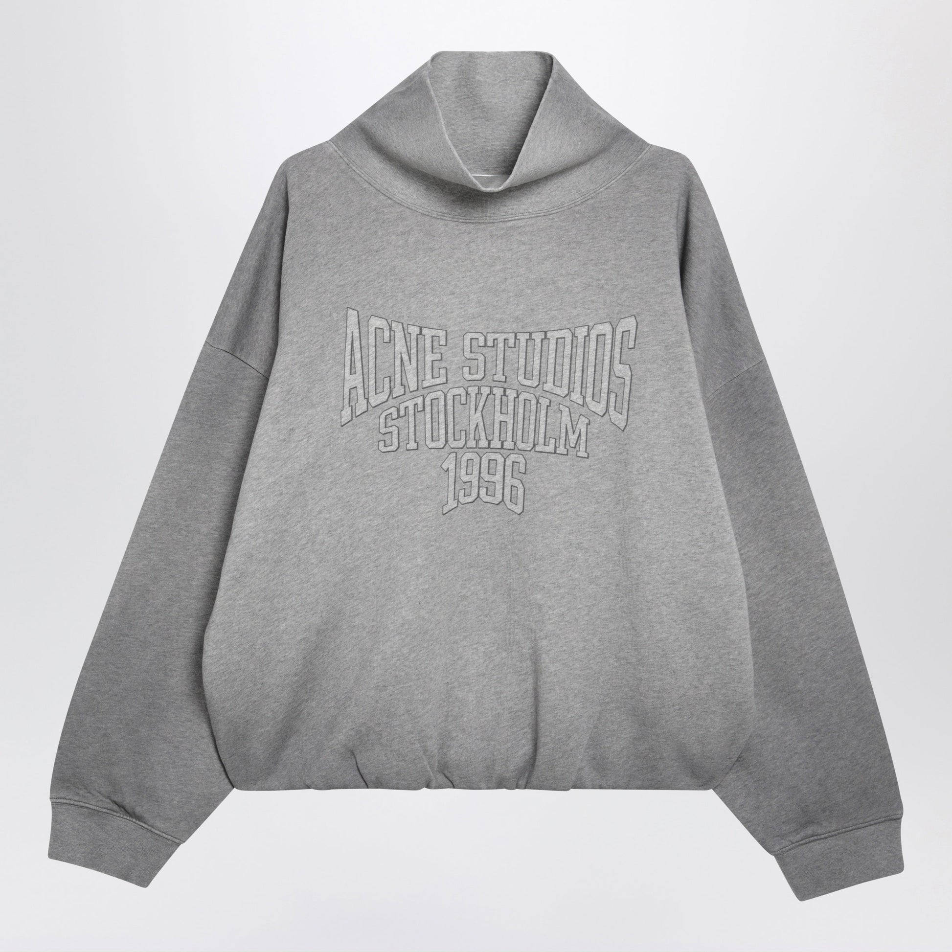 Acne Studios Melange Gray Fleece Sweatshirt With Logo Women ACNE STUDIOS