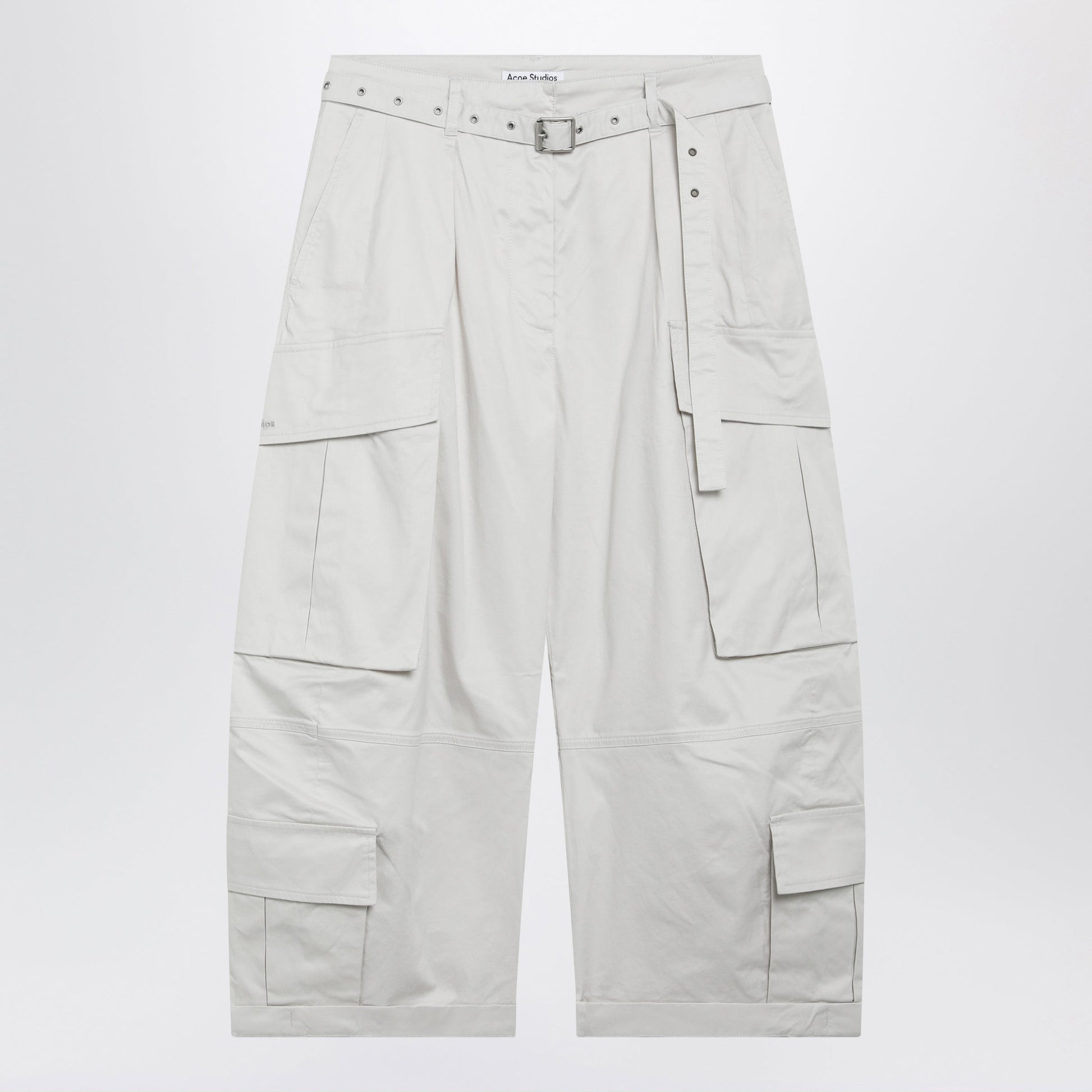 Acne Studios Light Grey Cotton Cargo Trousers With Belt Women ACNE STUDIOS