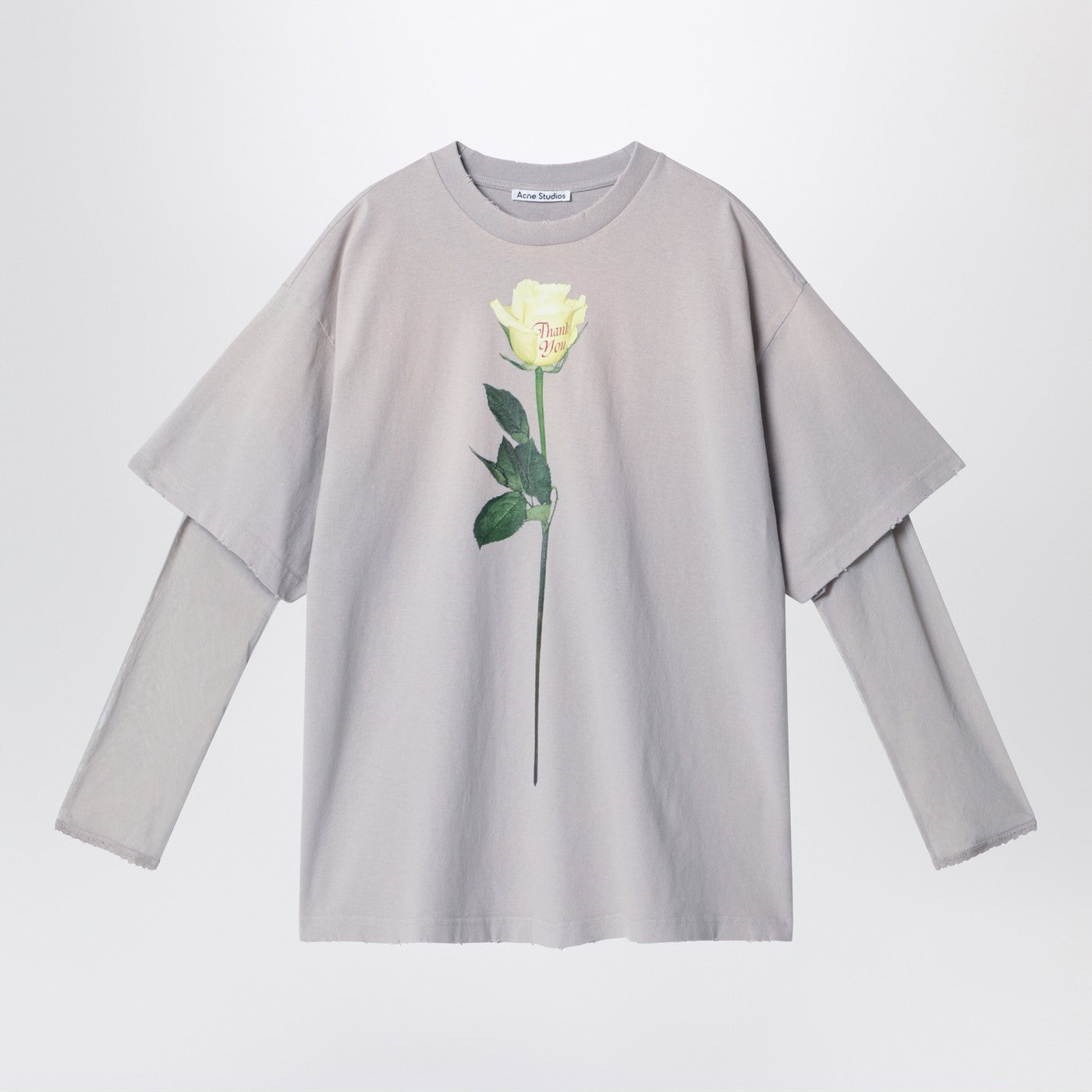 Acne Studios Light Grey Layered Structure T-Shirt Women ACNE STUDIOS
