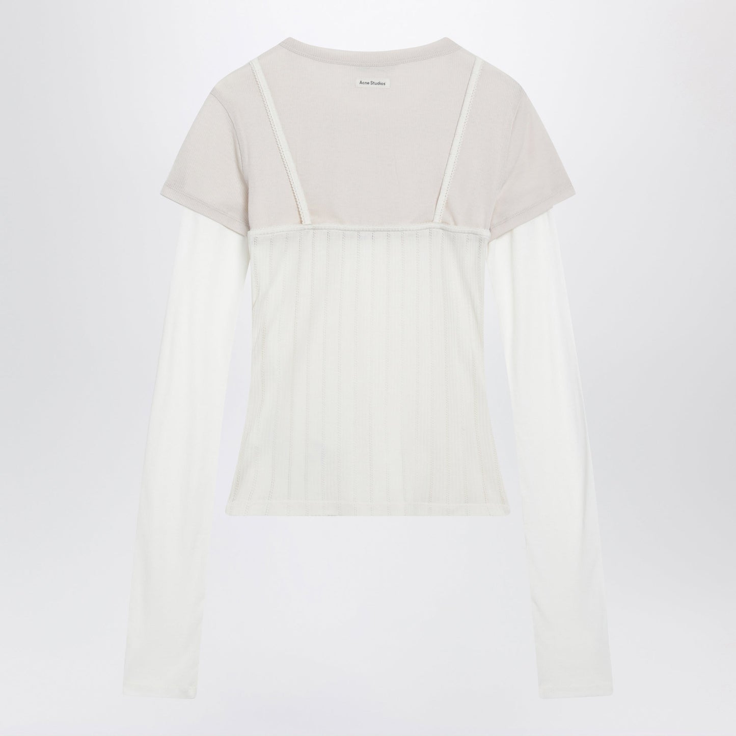 Acne Studios Layered Jersey Shirt With Bow White/Off White Women ACNE STUDIOS