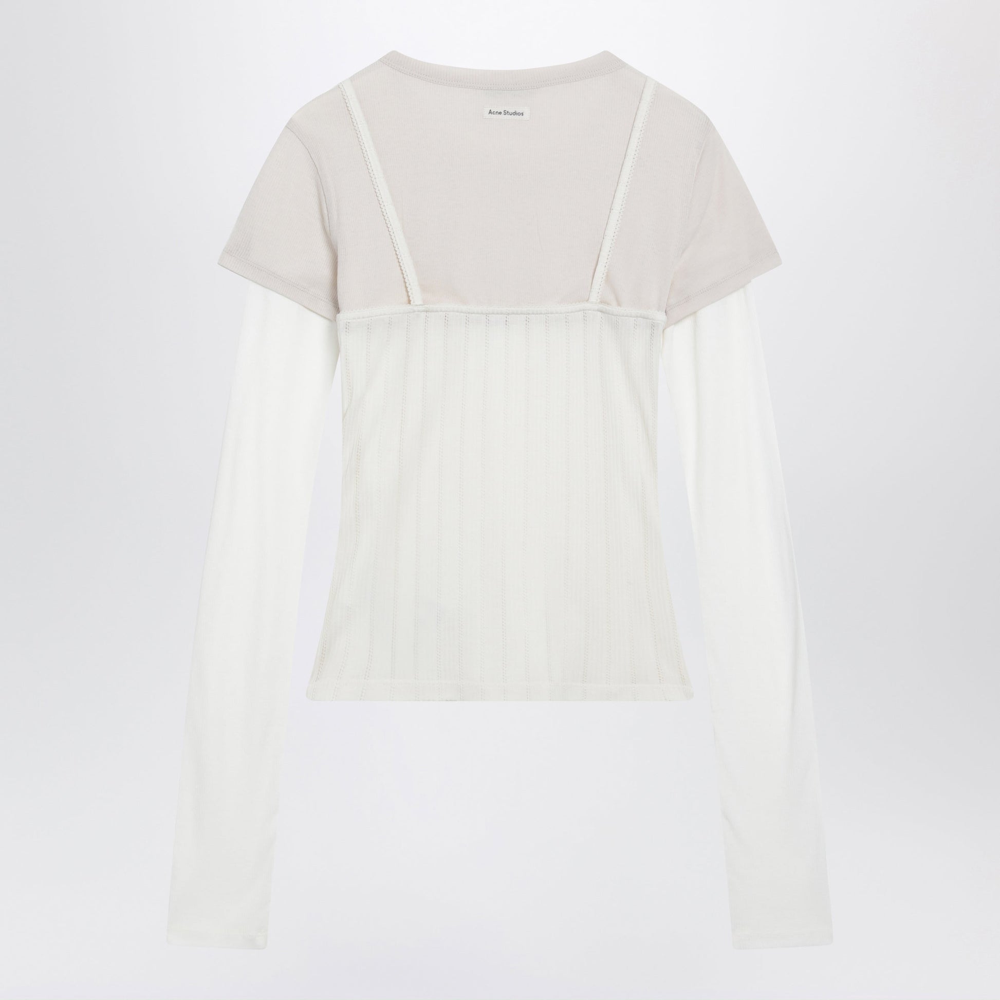 Acne Studios Layered Jersey Shirt With Bow White/Off White Women ACNE STUDIOS