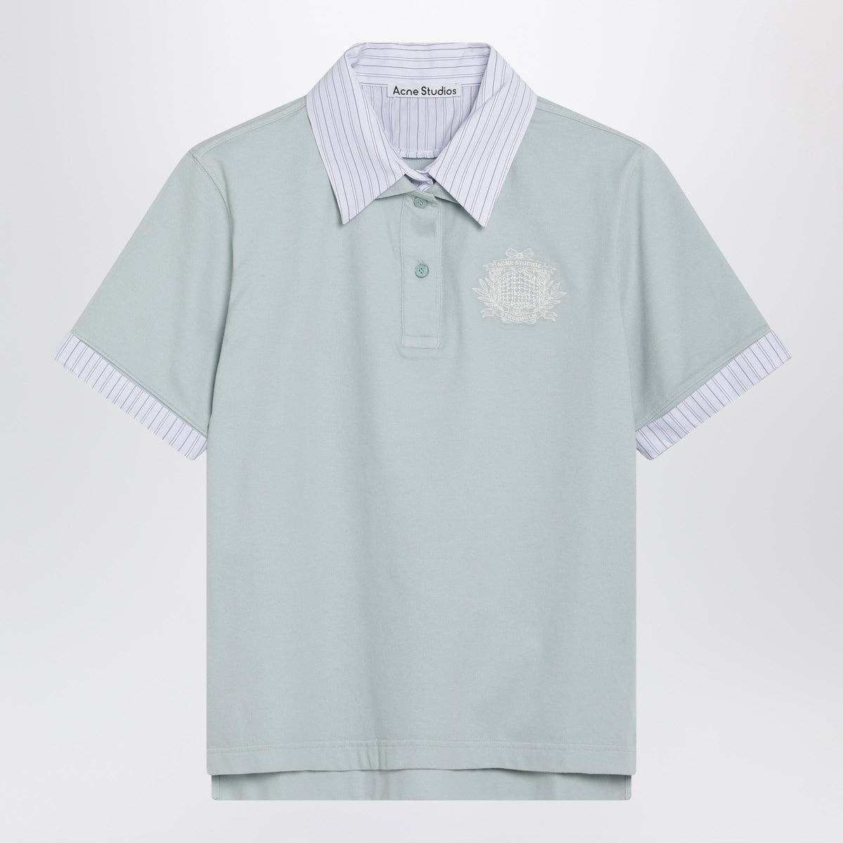Acne Studios Light Blue Cotton Blend Polo Shirt Women ACNE STUDIOS