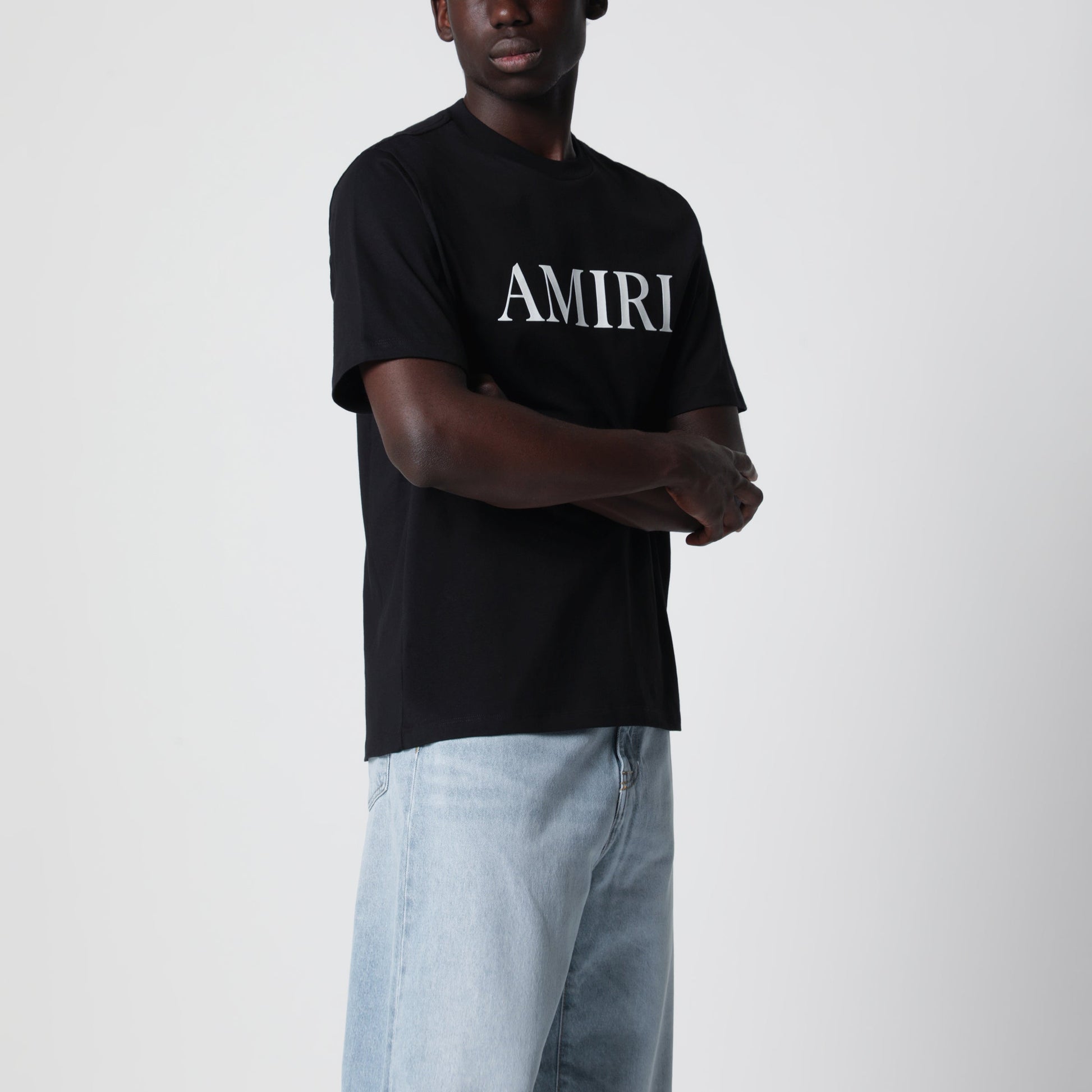Amiri Black T-Shirt With Logo Print Men AMIRI