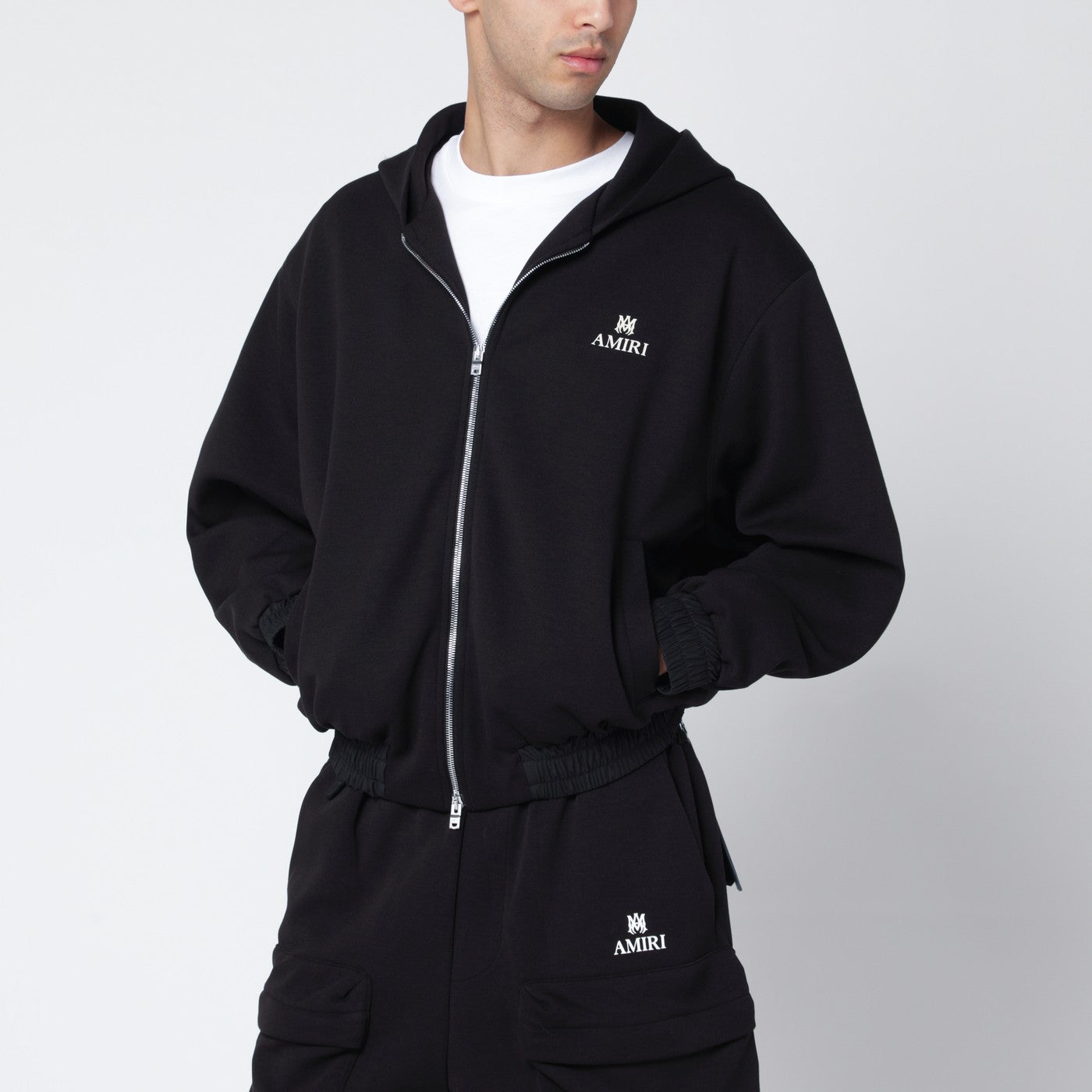 Amiri Black Cotton-Blend Zip Sweatshirt Men AMIRI