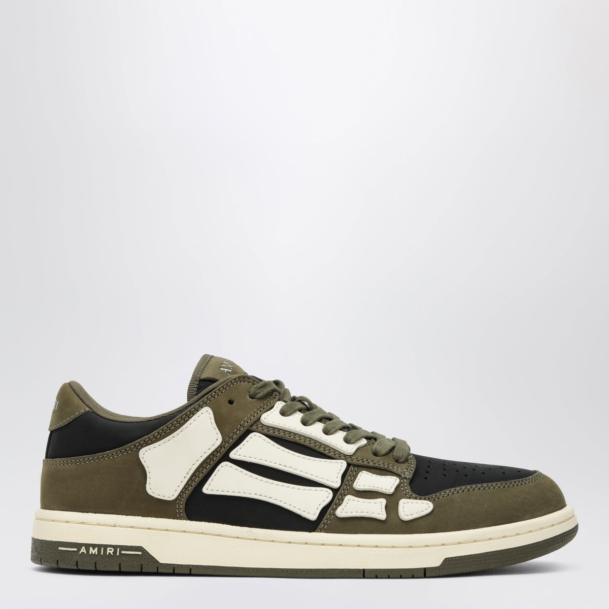 Amiri Skel Top Low Sneakers In Black/Army Green/White Men AMIRI