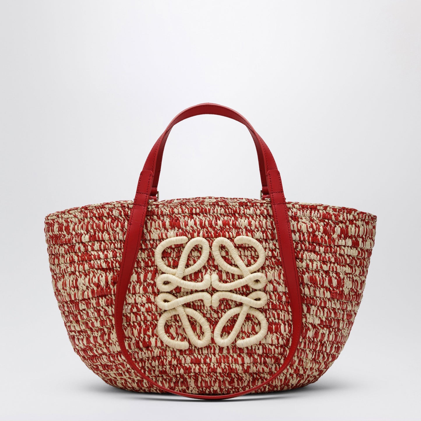 Loewe Eclipse Medium Basket Bag In Raffia And Leather Women LOEWE