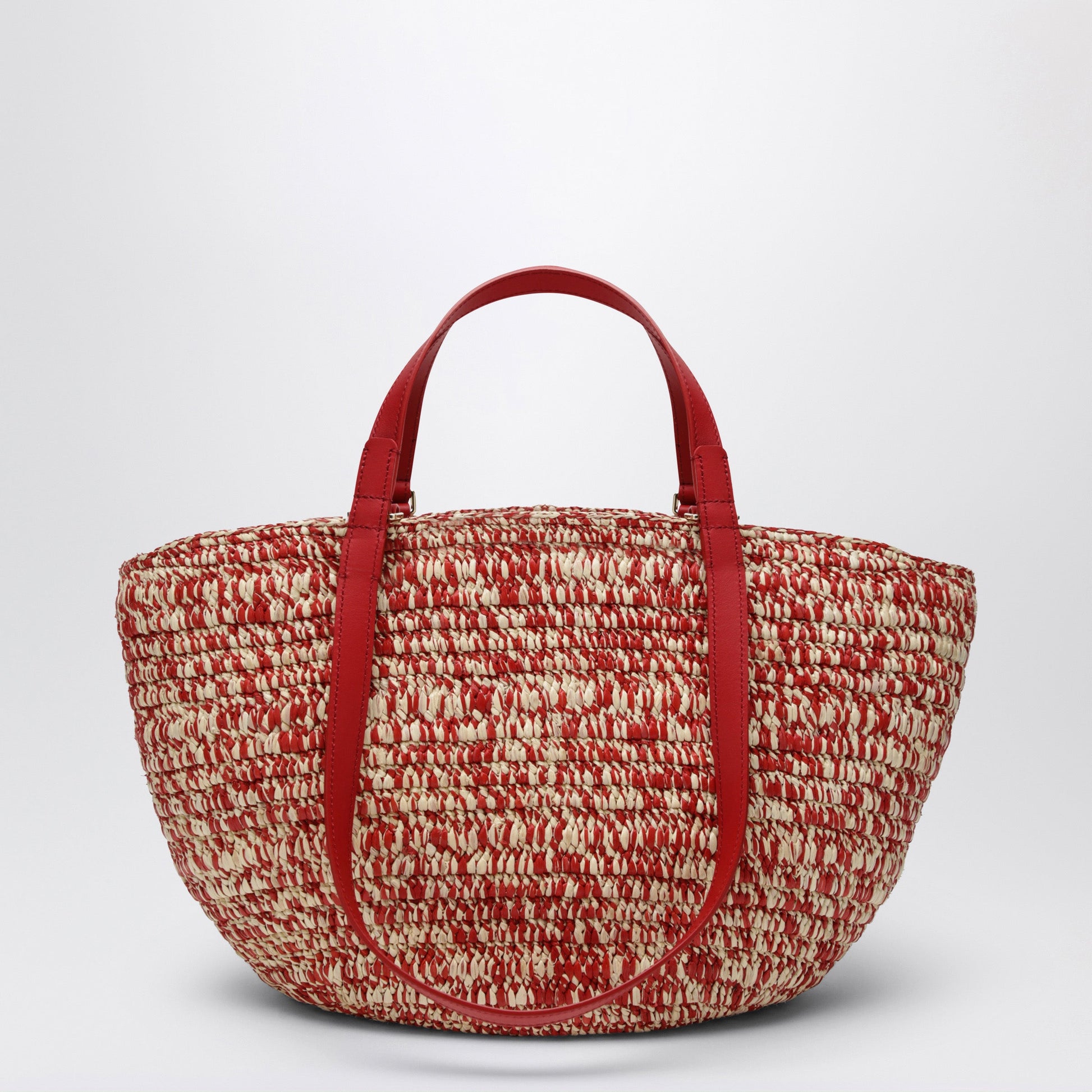 Loewe Eclipse Medium Basket Bag In Raffia And Leather Women LOEWE