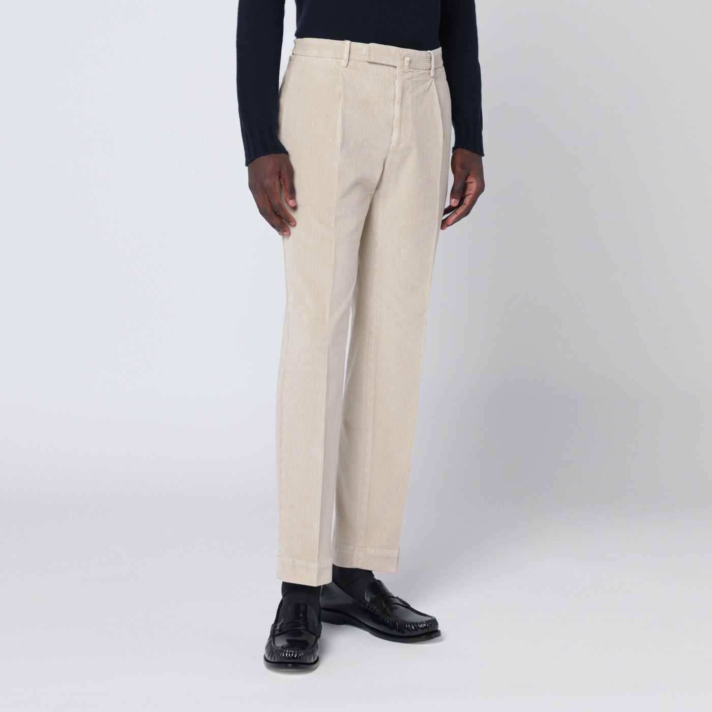 Santaniello Off-White Corduroy Trousers Men Santaniello