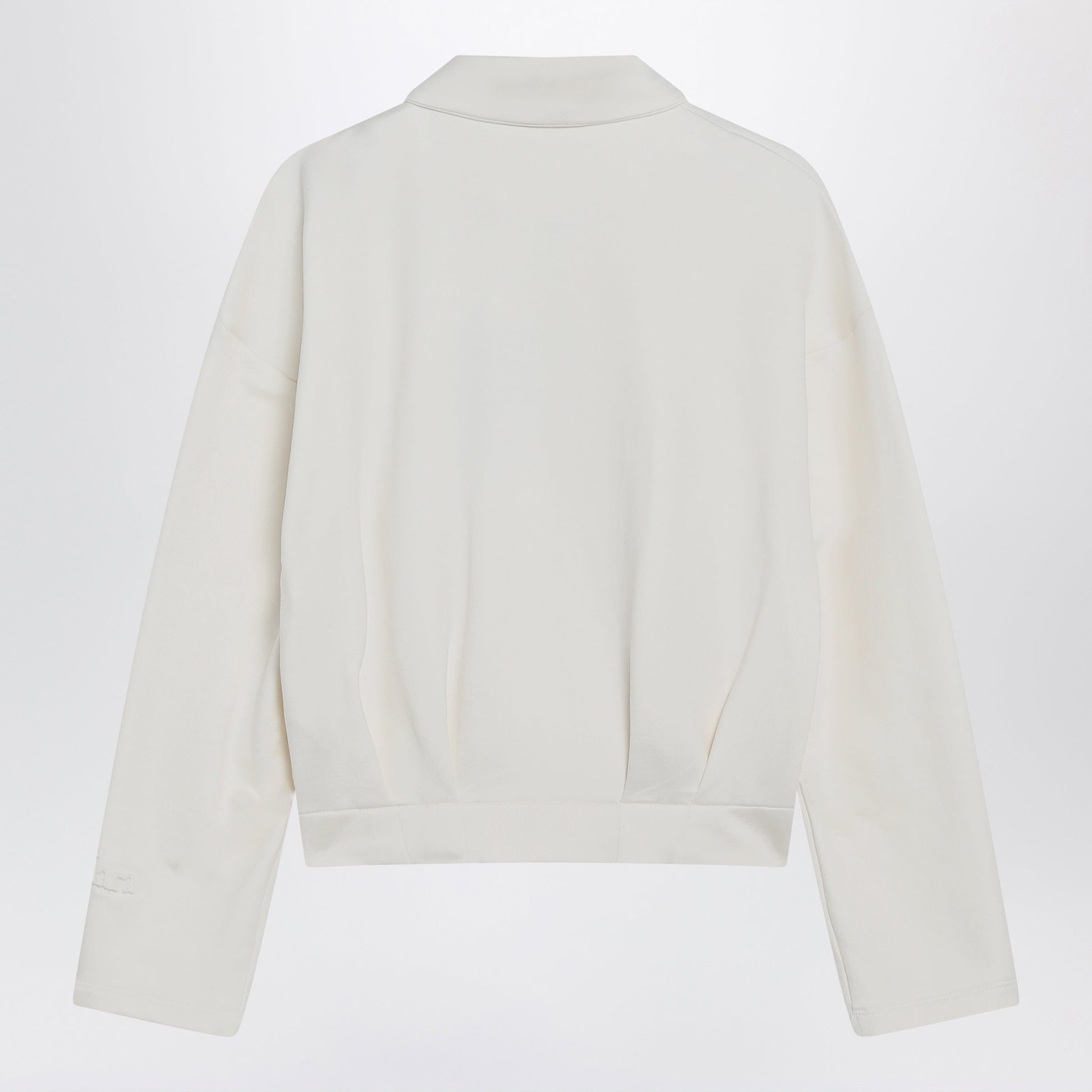 Max Mara White Cropped Sweatshirt In Silk Blend Women MAX MARA