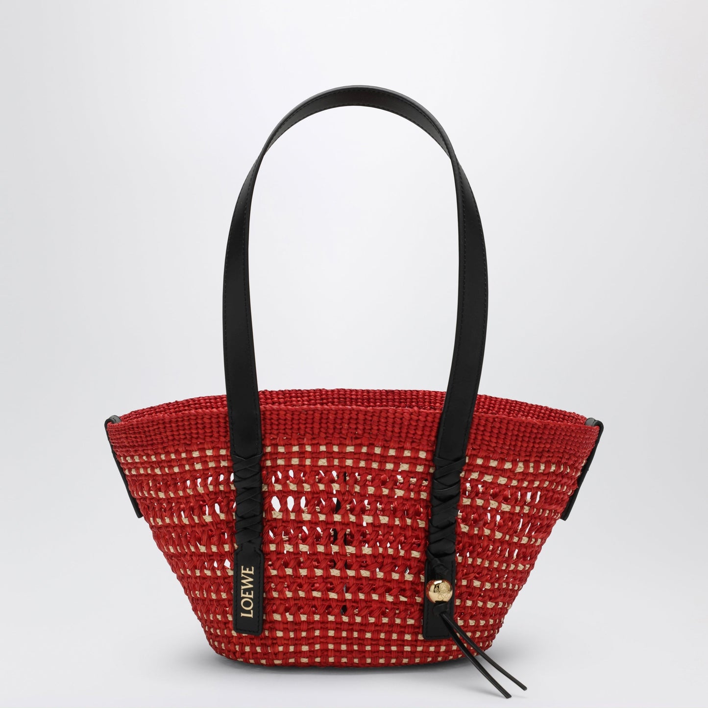 Loewe Small Iraca Palm And Leather Braid Basket Bag Women LOEWE