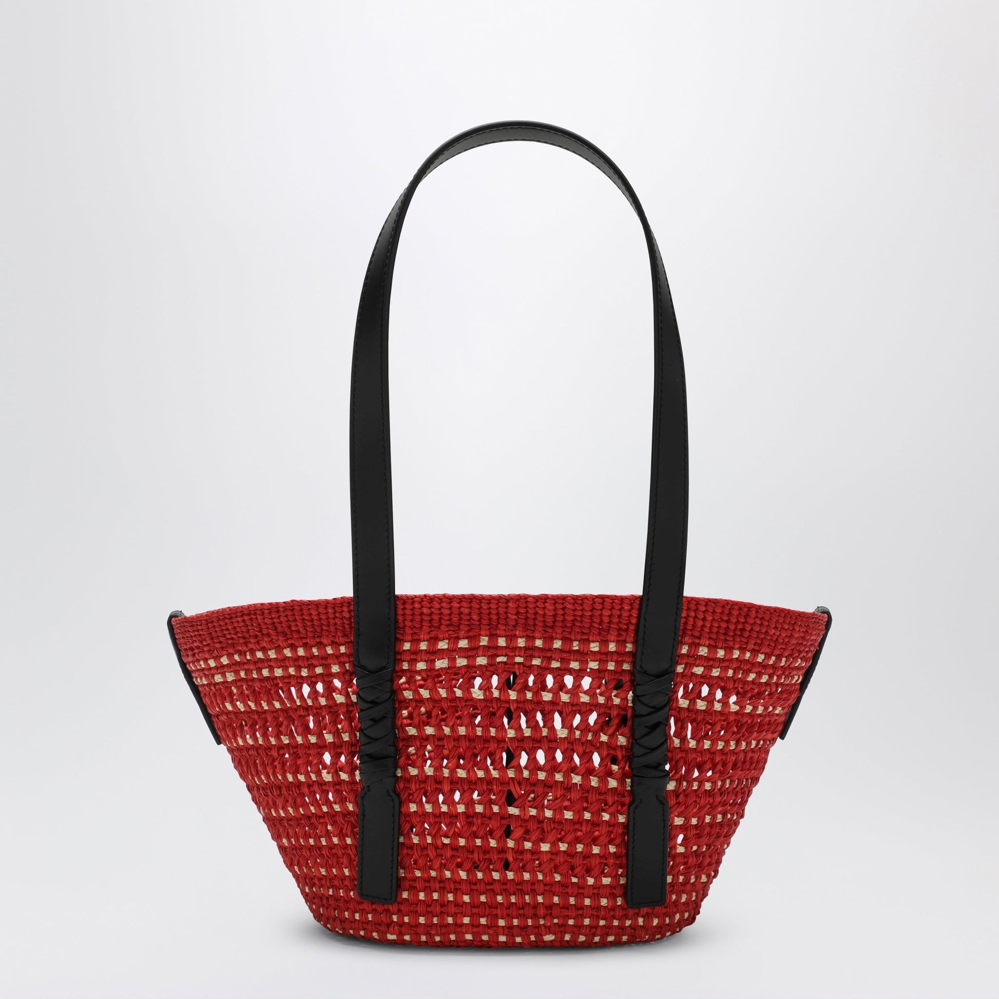 Loewe Small Iraca Palm And Leather Braid Basket Bag Women LOEWE
