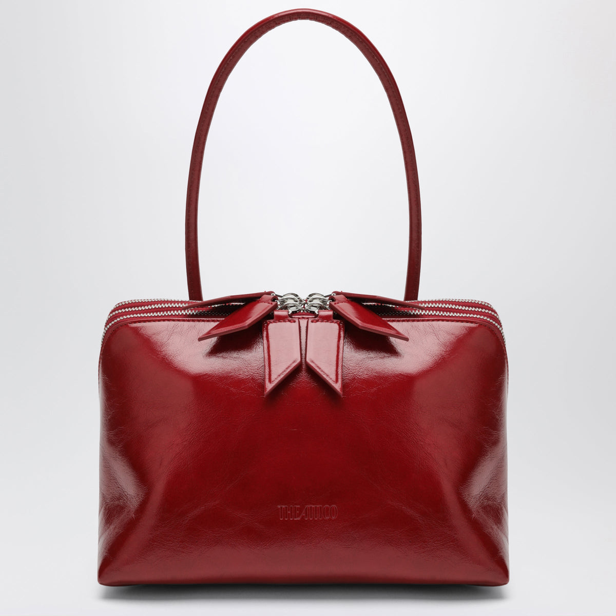 The Attico Red Crackled Patent Leather Lâ€ Altra Di Milano Shoulder Bag Women THE ATTICO