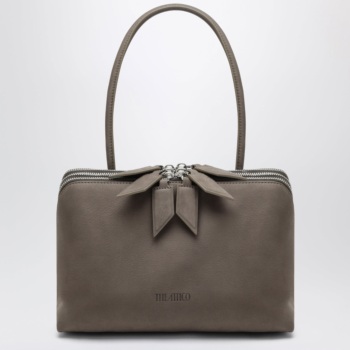 The Attico Grey Nubuck Leather Lâ€ Altra Di Milano Shoulder Bag Women THE ATTICO