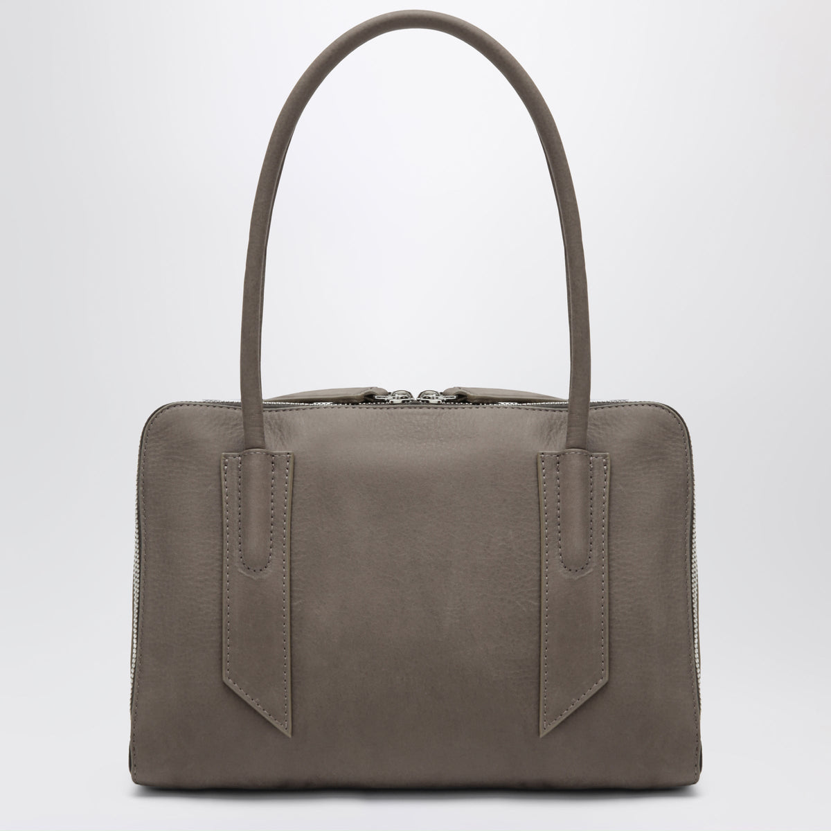 The Attico Grey Nubuck Leather Lâ€ Altra Di Milano Shoulder Bag Women THE ATTICO