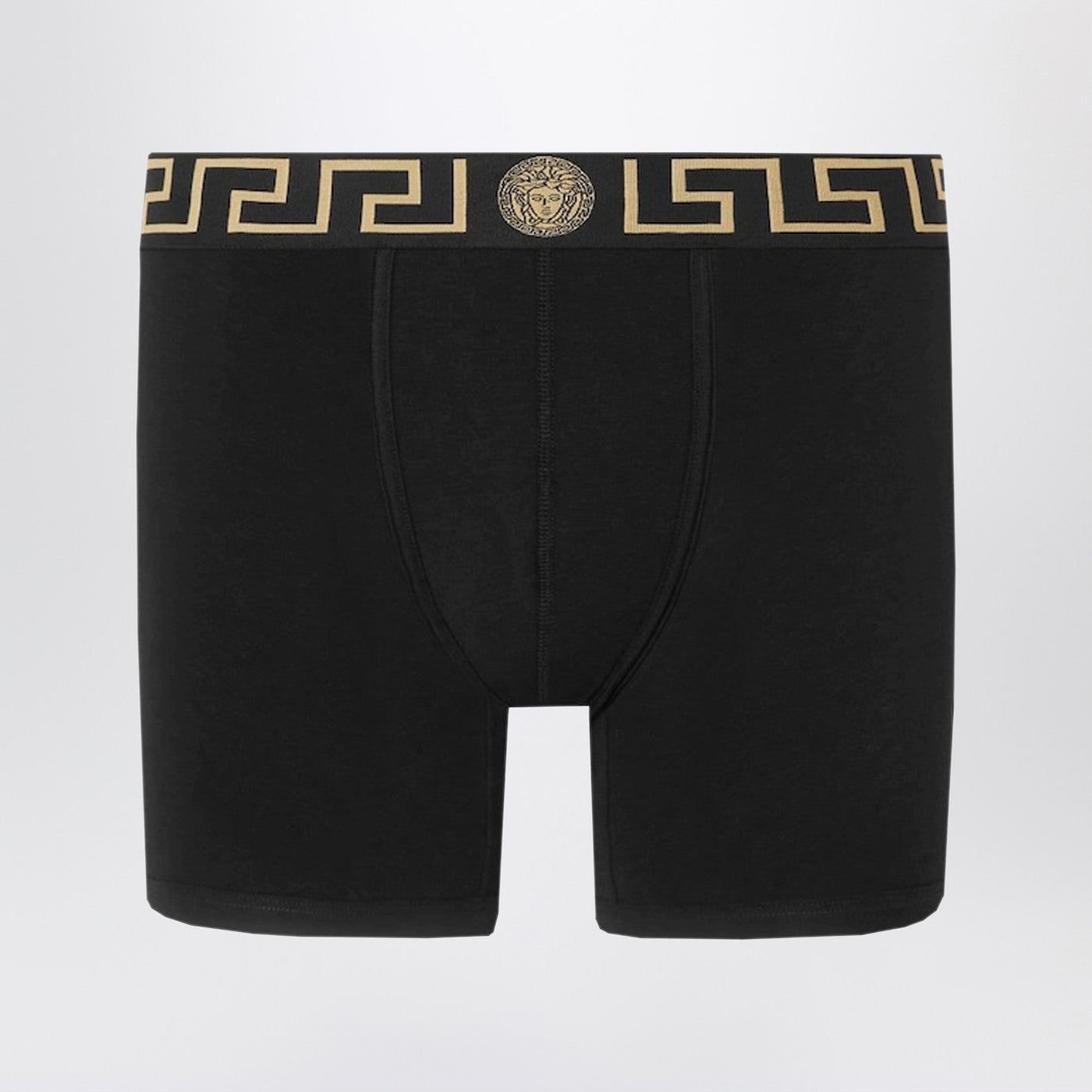 Versace White Fitted Boxers With Greca Waistband Men VERSACE