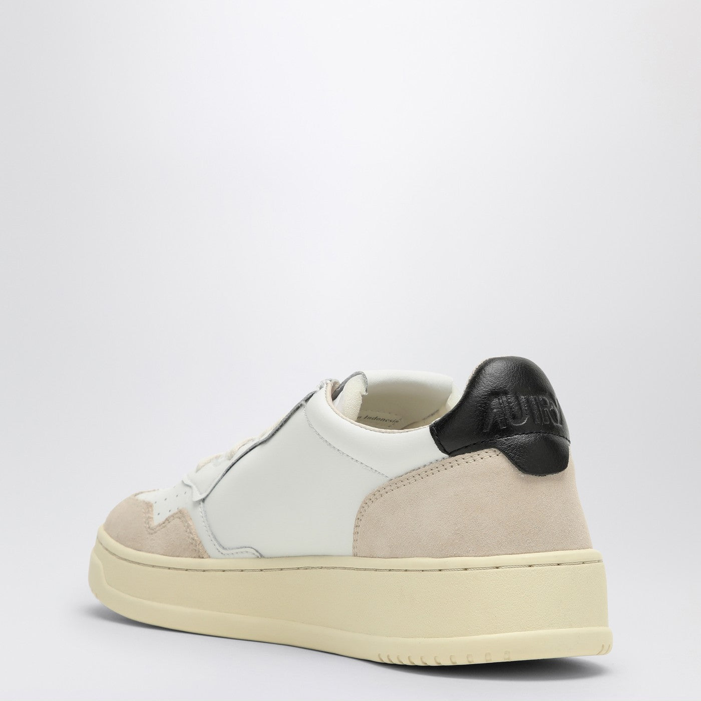 Autry Medalist Trainer In White/Black Leather And Suede Men AUTRY