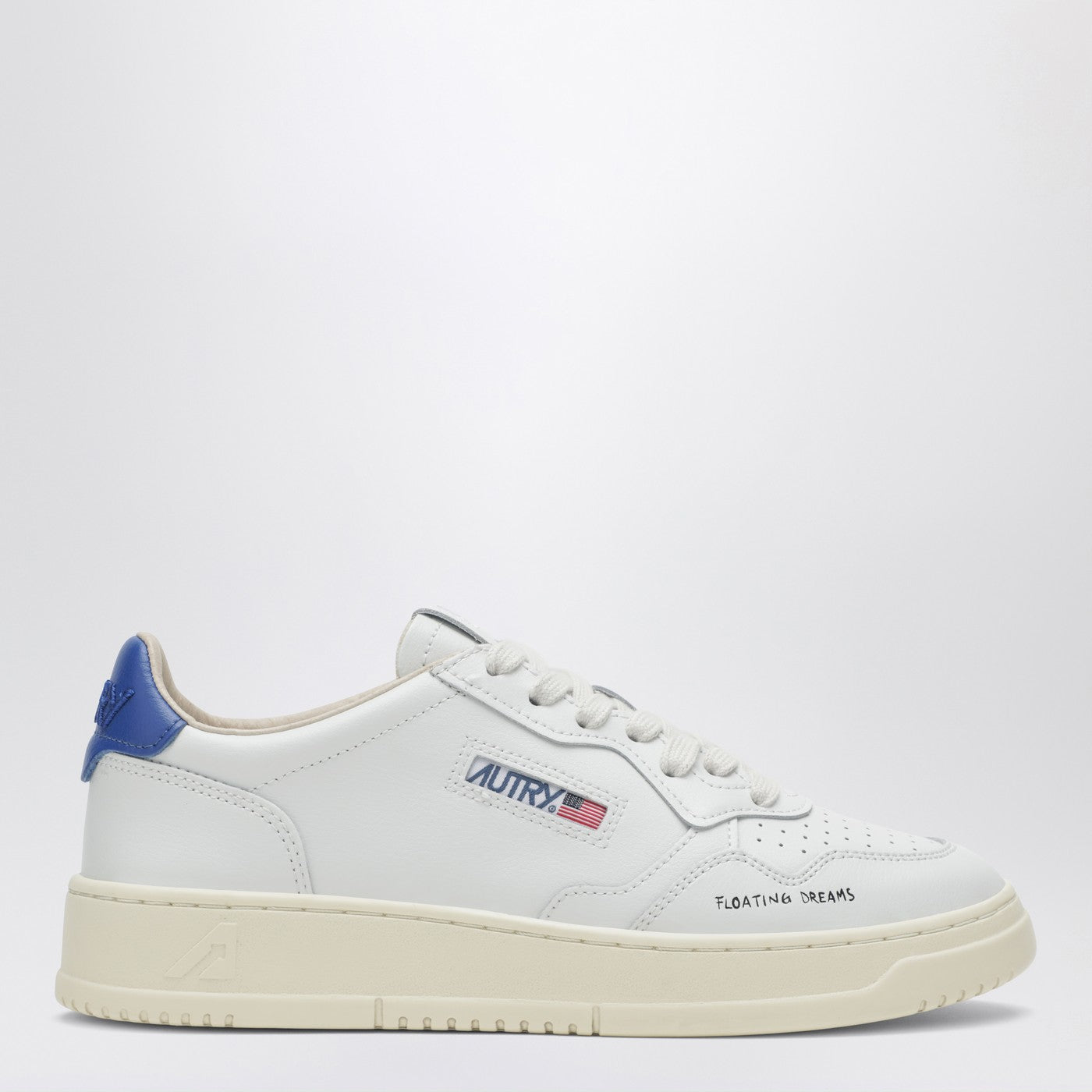 Autry Medalist Low Sneakers In White And Space Blue Floating Dreams Women AUTRY