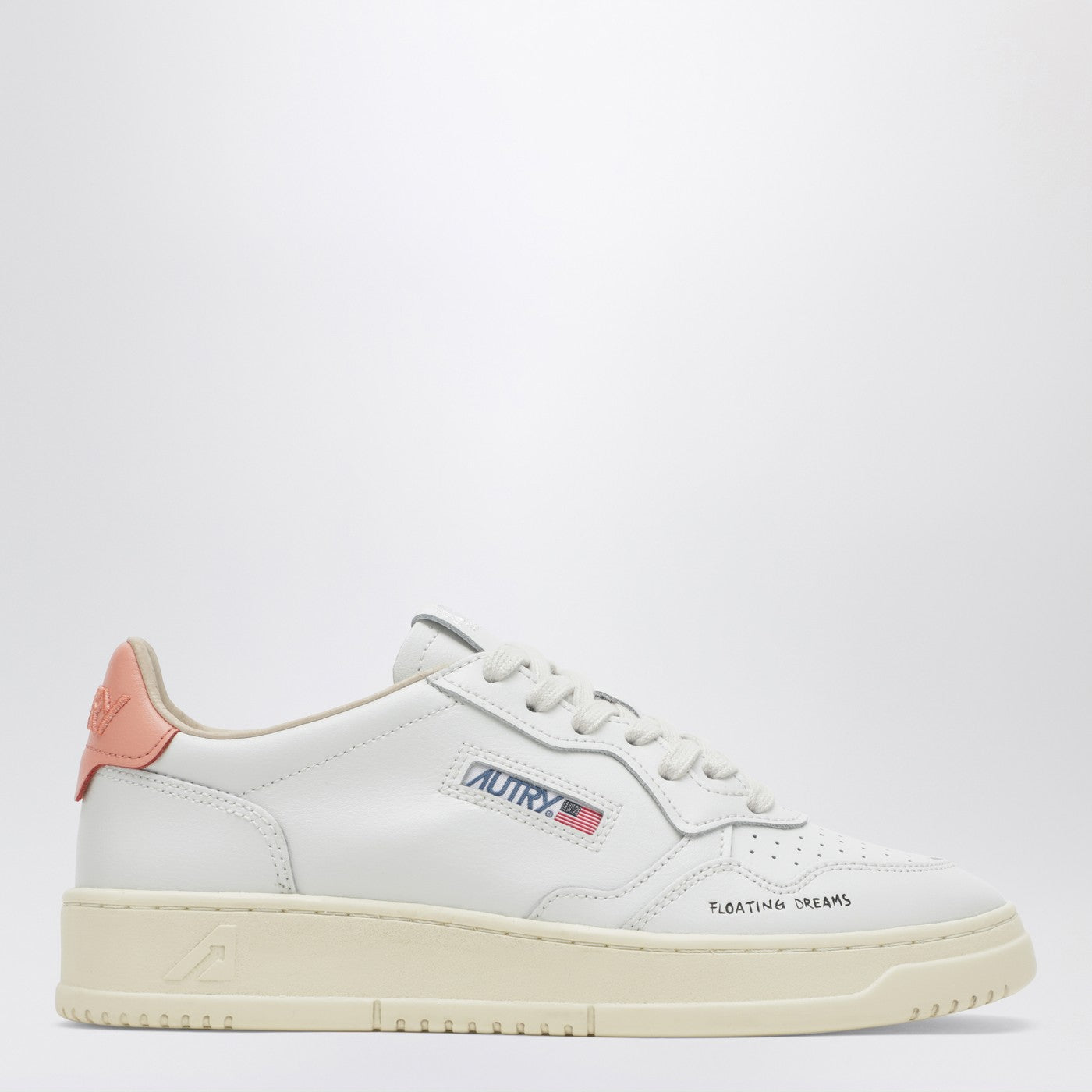 Autry Medalist Low Sneakers In White/Peach Pink Â€Œfloating Dreamsâ€ Women AUTRY