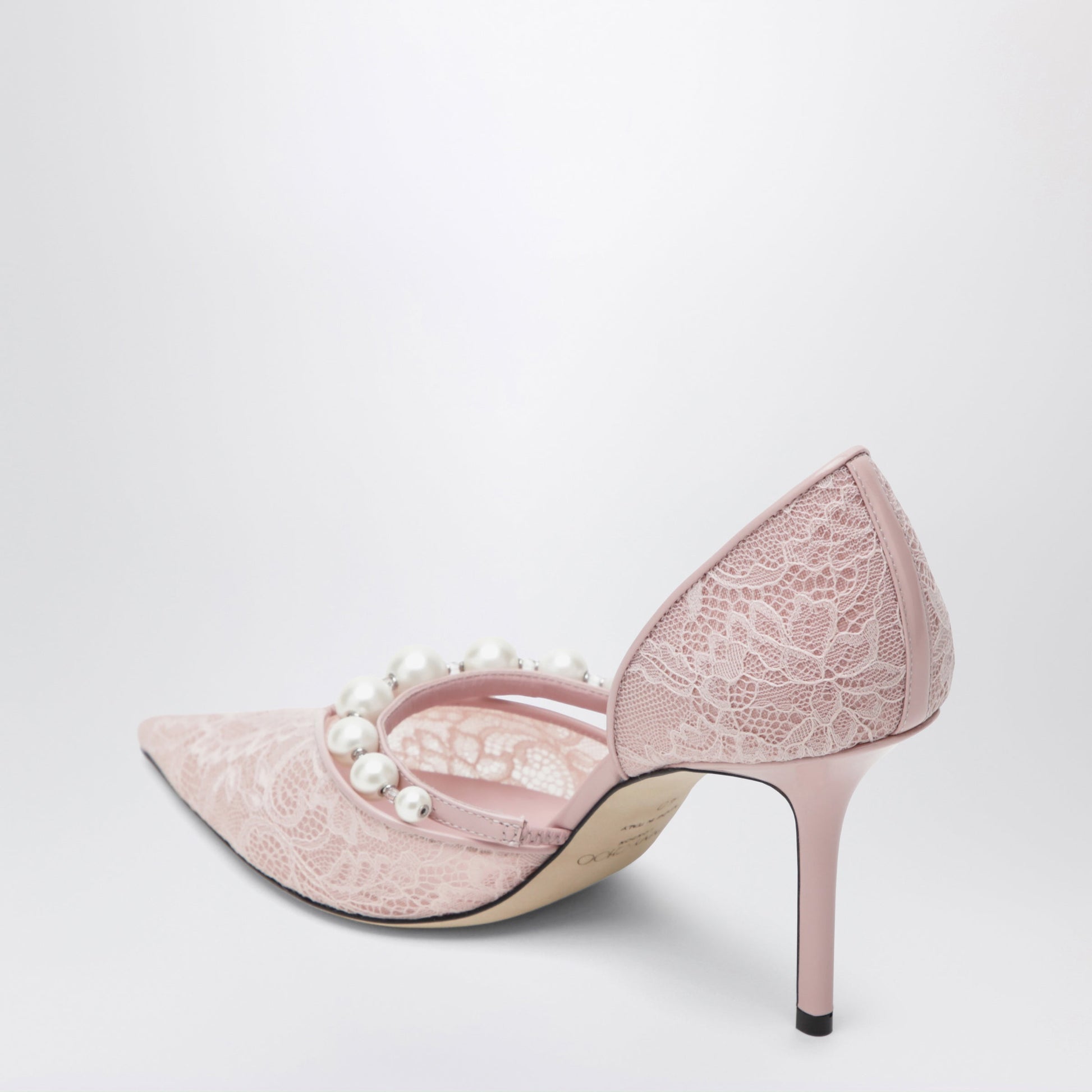 Jimmy Choo Pink Lace Decollete With Pearl Decoration Women JIMMY CHOO