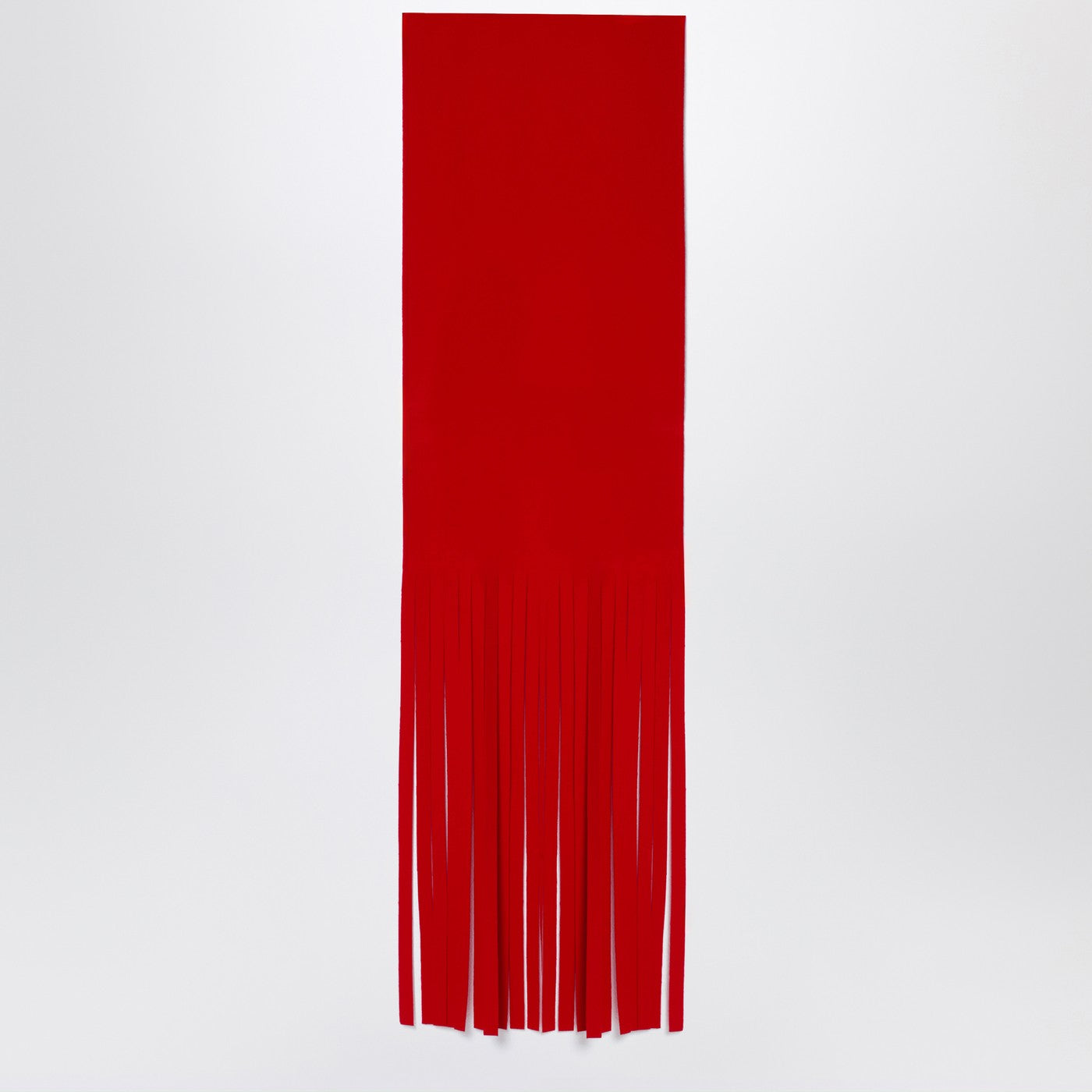 Sportmax Red Wool Scarf With Fringes Women SPORTMAX
