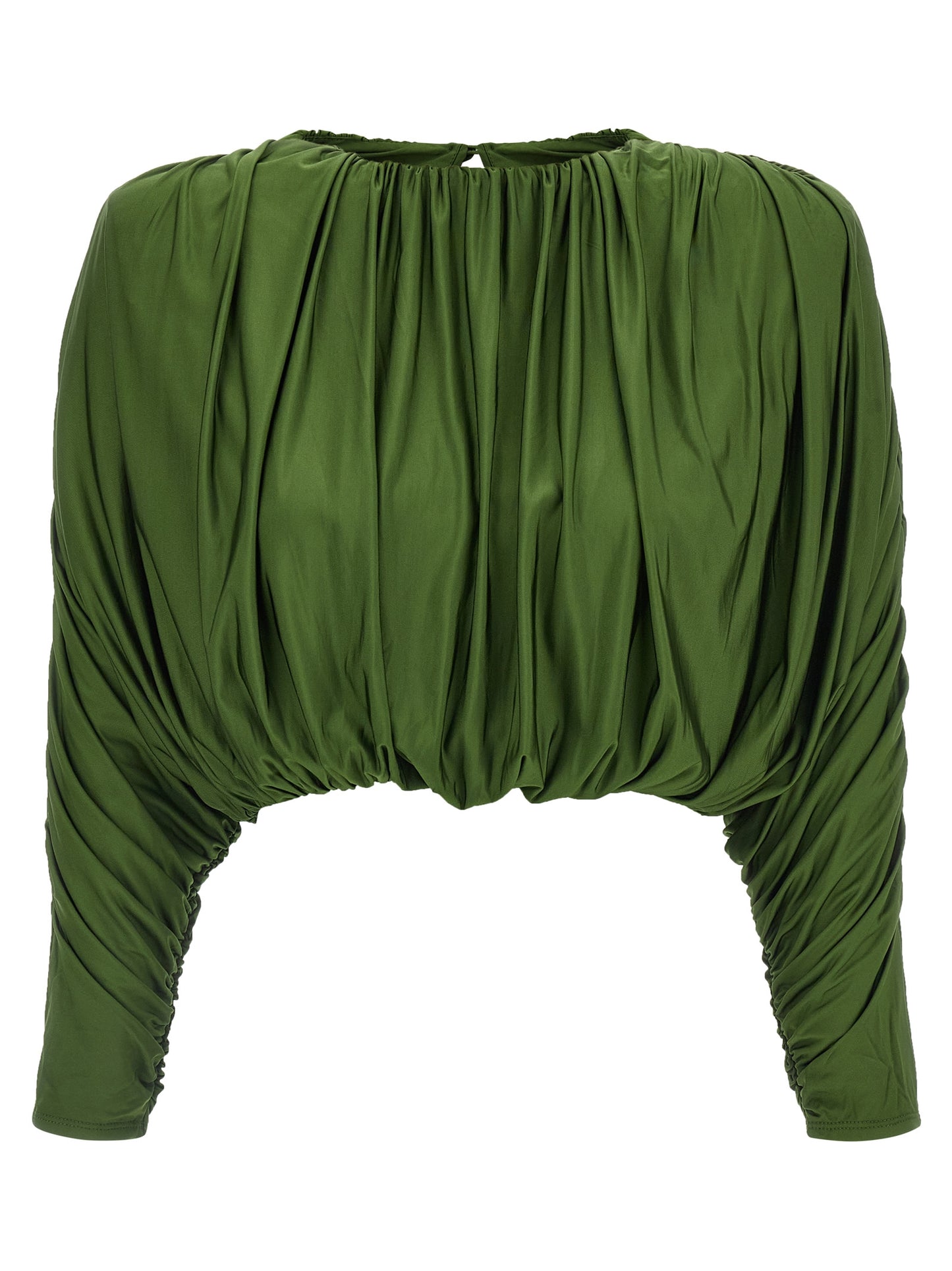 Self Portrait Women Short Top With Ripples SELF-PORTRAIT