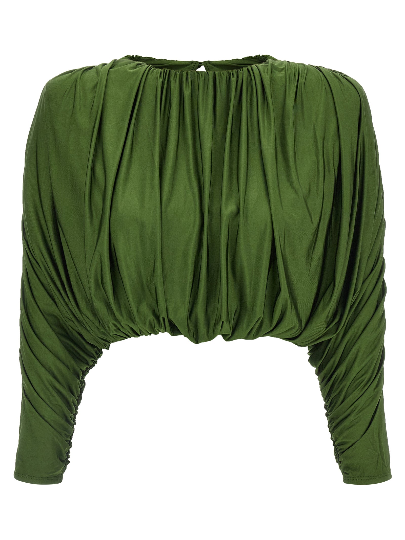 Self Portrait Women Short Top With Ripples SELF-PORTRAIT