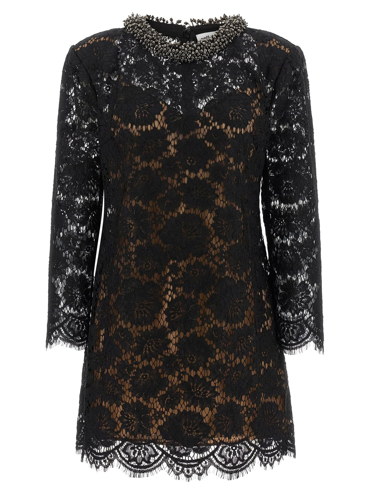 Self Portrait Women Lace Dress With Jewel Collar SELF-PORTRAIT