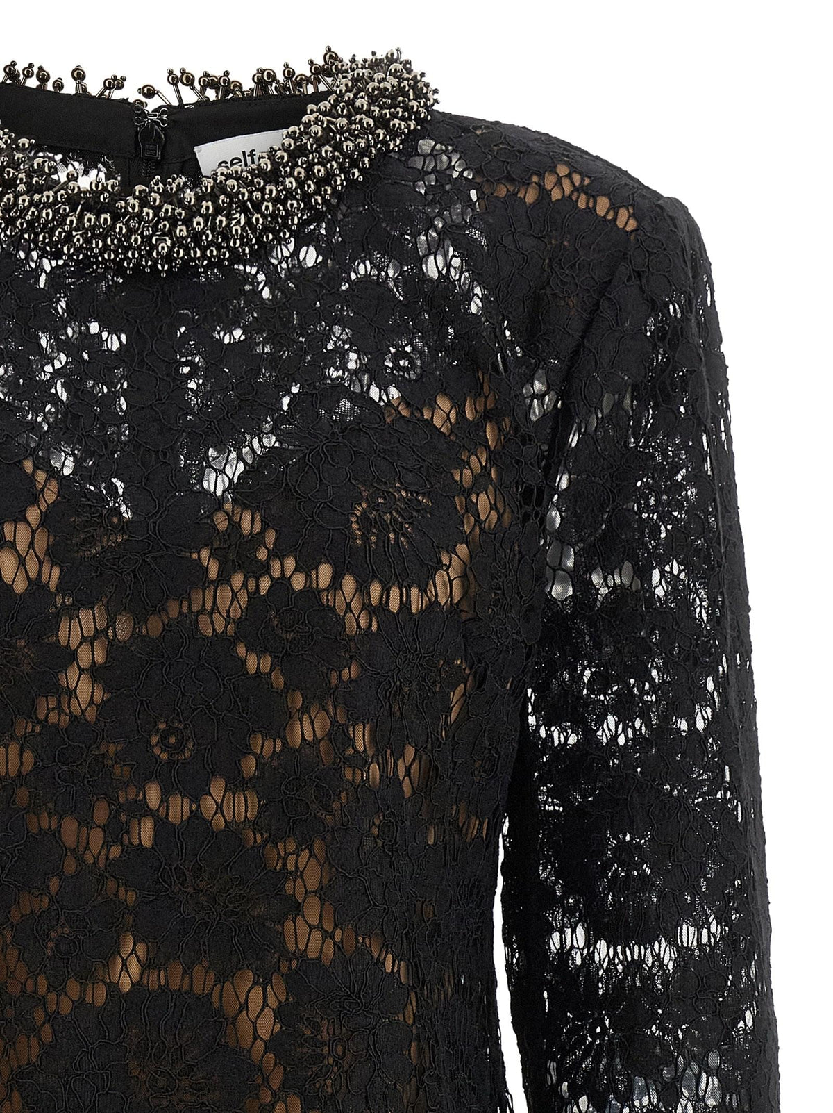 Self Portrait Women Lace Dress With Jewel Collar SELF-PORTRAIT