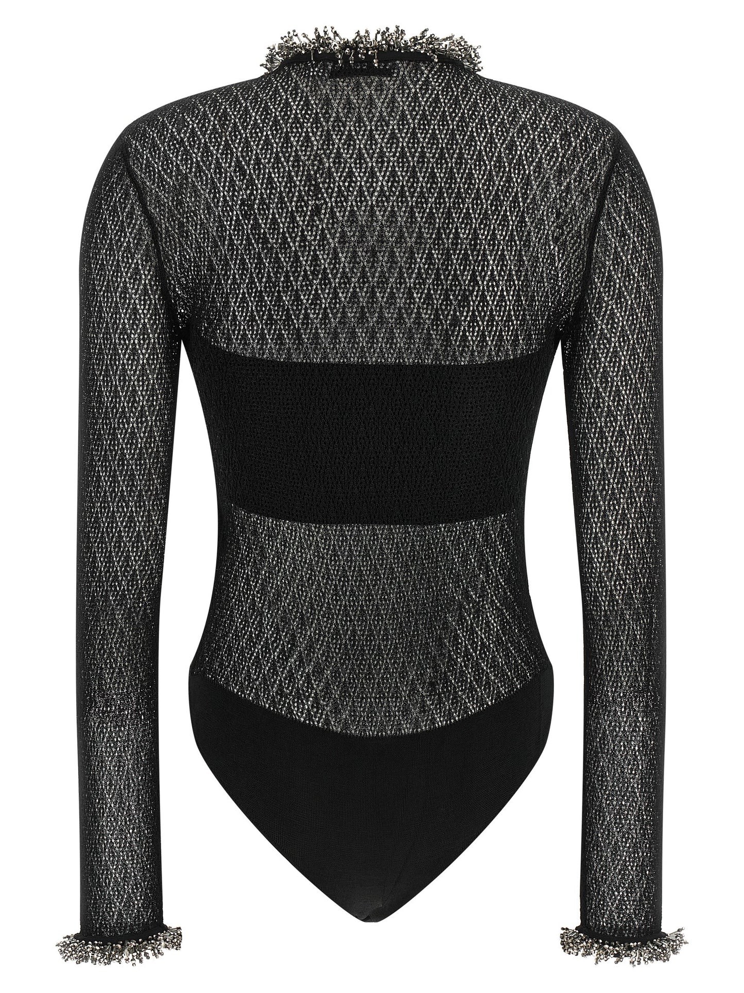Self Portrait Women Openwork Knitted Bodysuit SELF-PORTRAIT