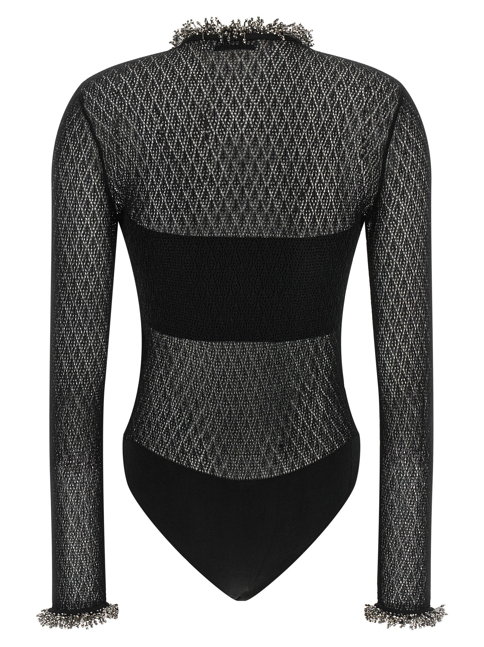 Self Portrait Women Openwork Knitted Bodysuit SELF-PORTRAIT