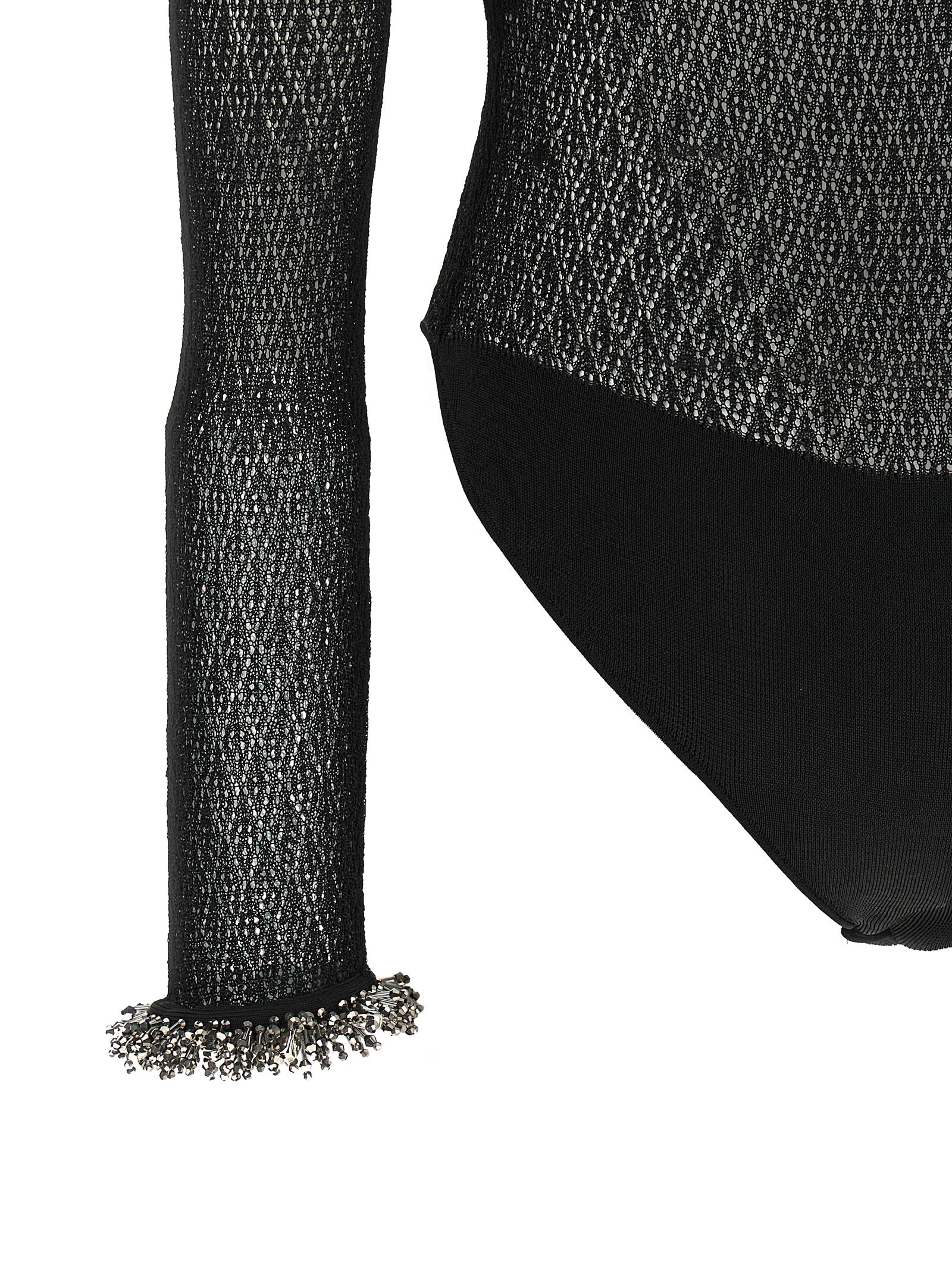 Self Portrait Women Openwork Knitted Bodysuit SELF-PORTRAIT