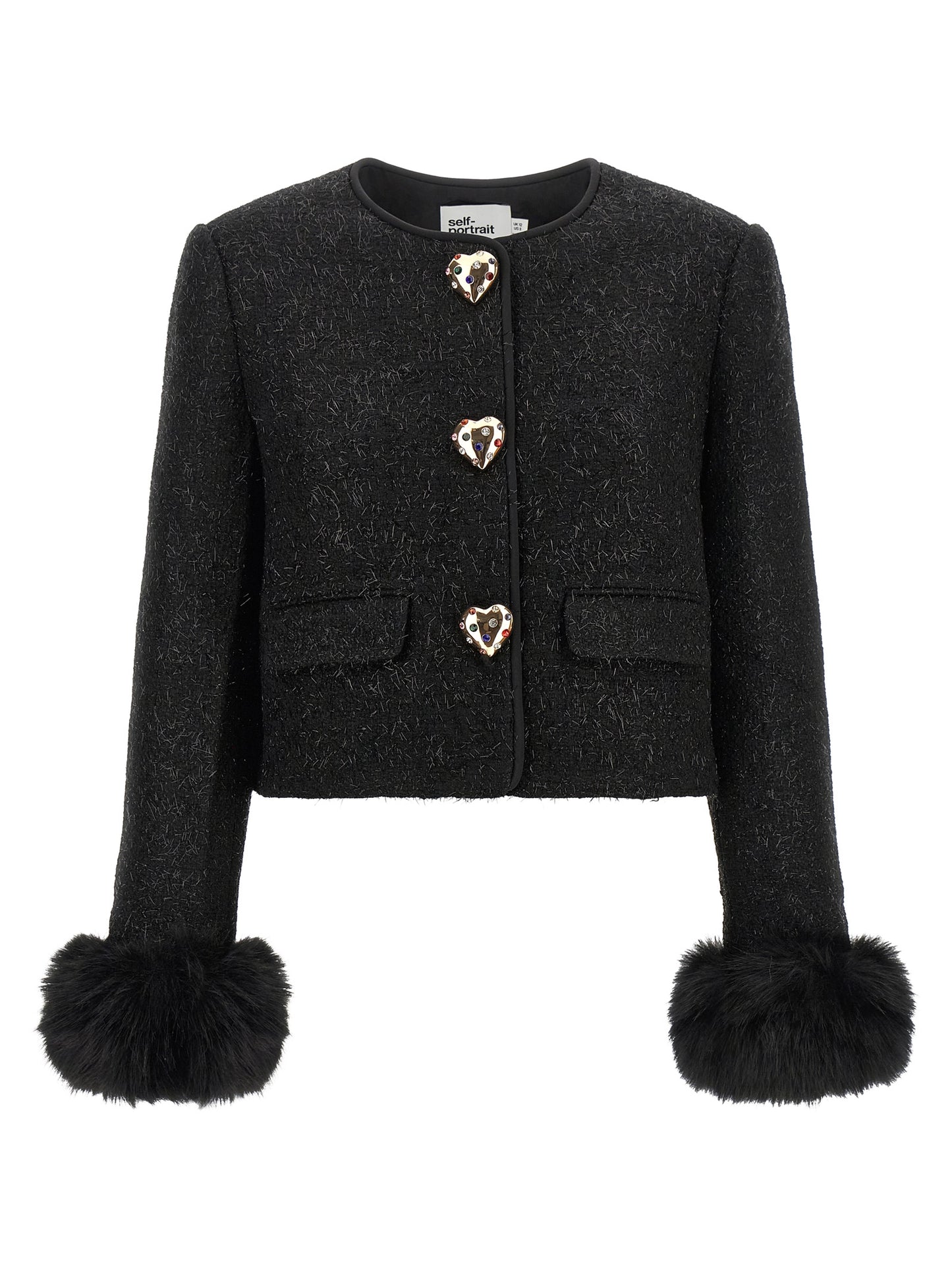 Self Portrait Women Bouclé Fur Jacket SELF-PORTRAIT