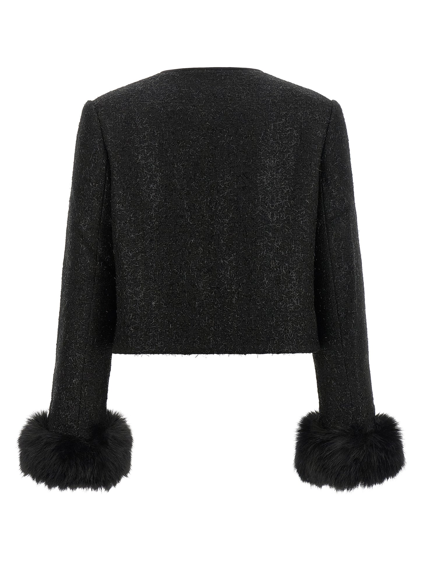 Self Portrait Women Bouclé Fur Jacket SELF-PORTRAIT