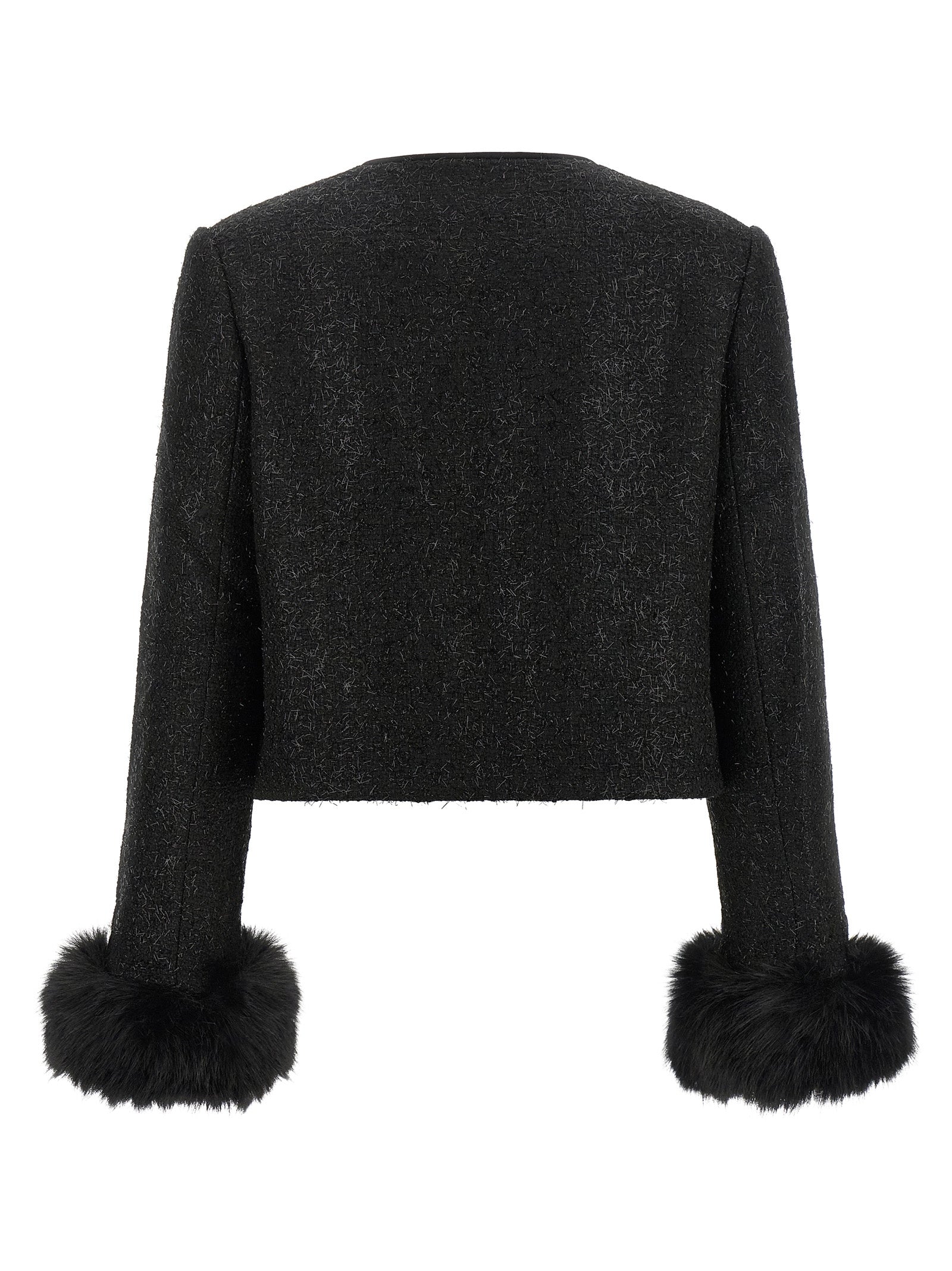 Self Portrait Women Bouclé Fur Jacket SELF-PORTRAIT