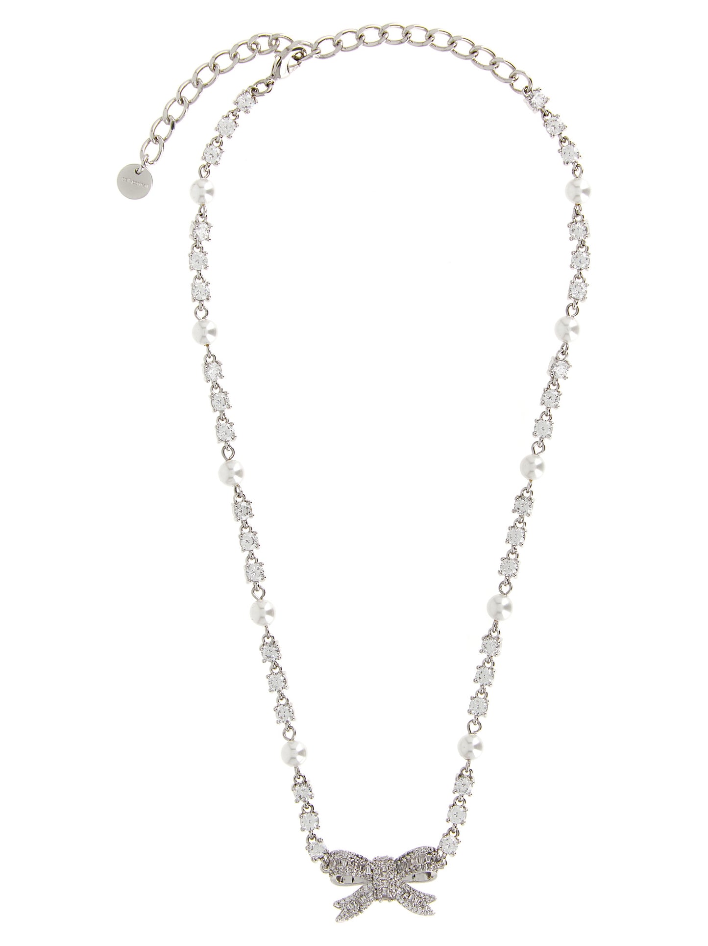 Self Portrait Women 'Crystal Pearl Bow' Necklace SELF-PORTRAIT