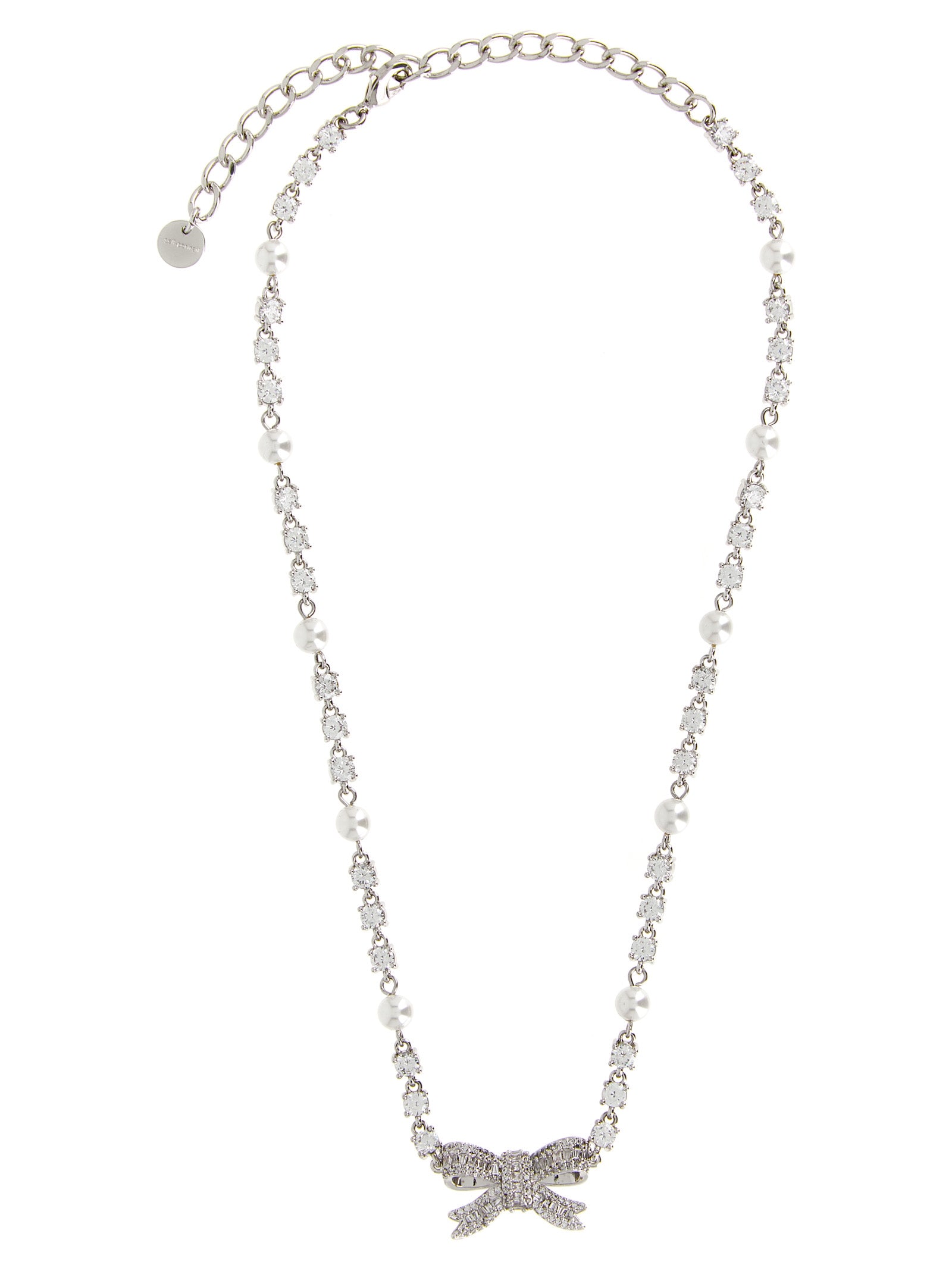 Self Portrait Women 'Crystal Pearl Bow' Necklace SELF-PORTRAIT