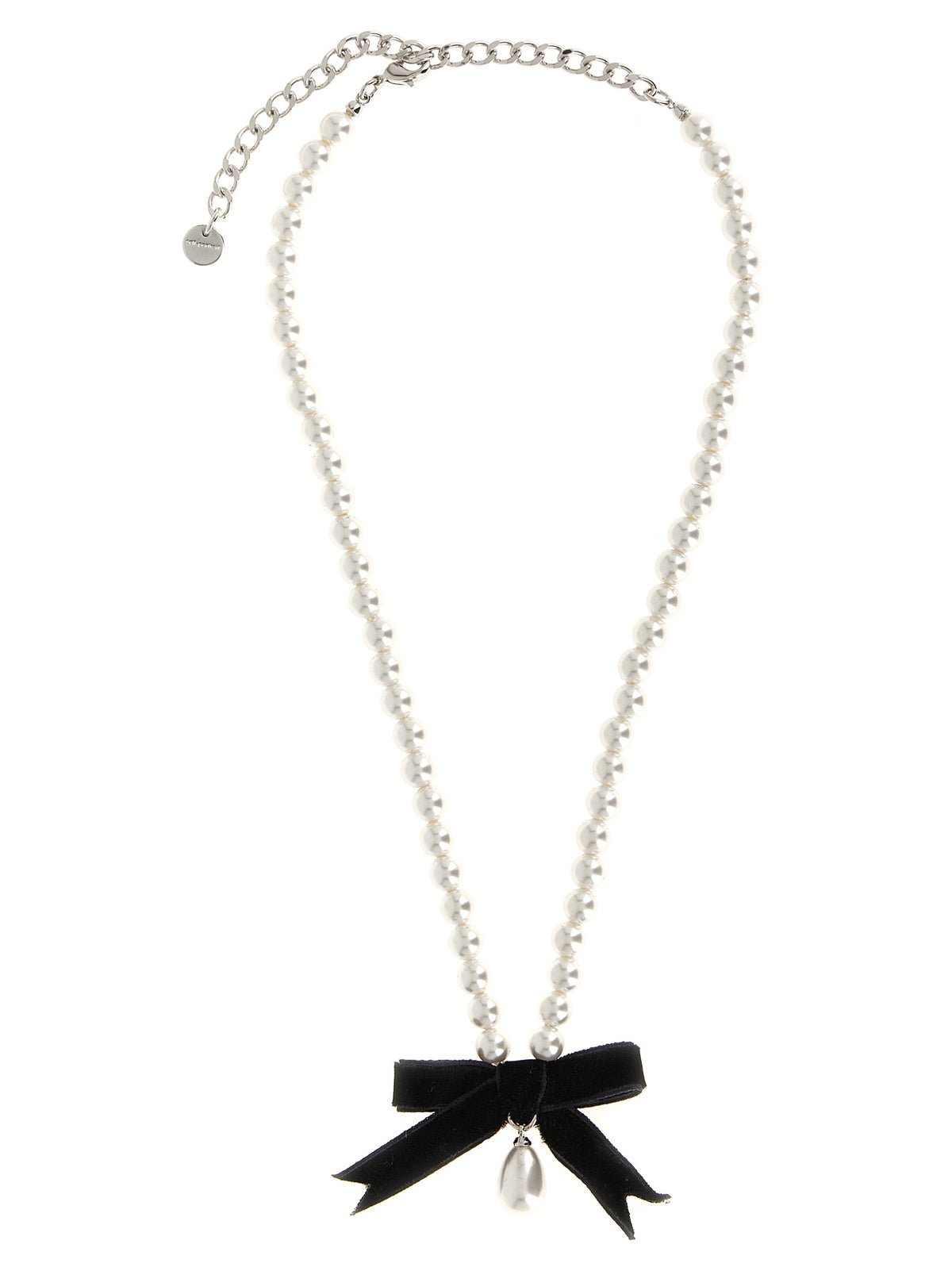 Self Portrait Women 'Black Bow Pearl' Necklace SELF-PORTRAIT