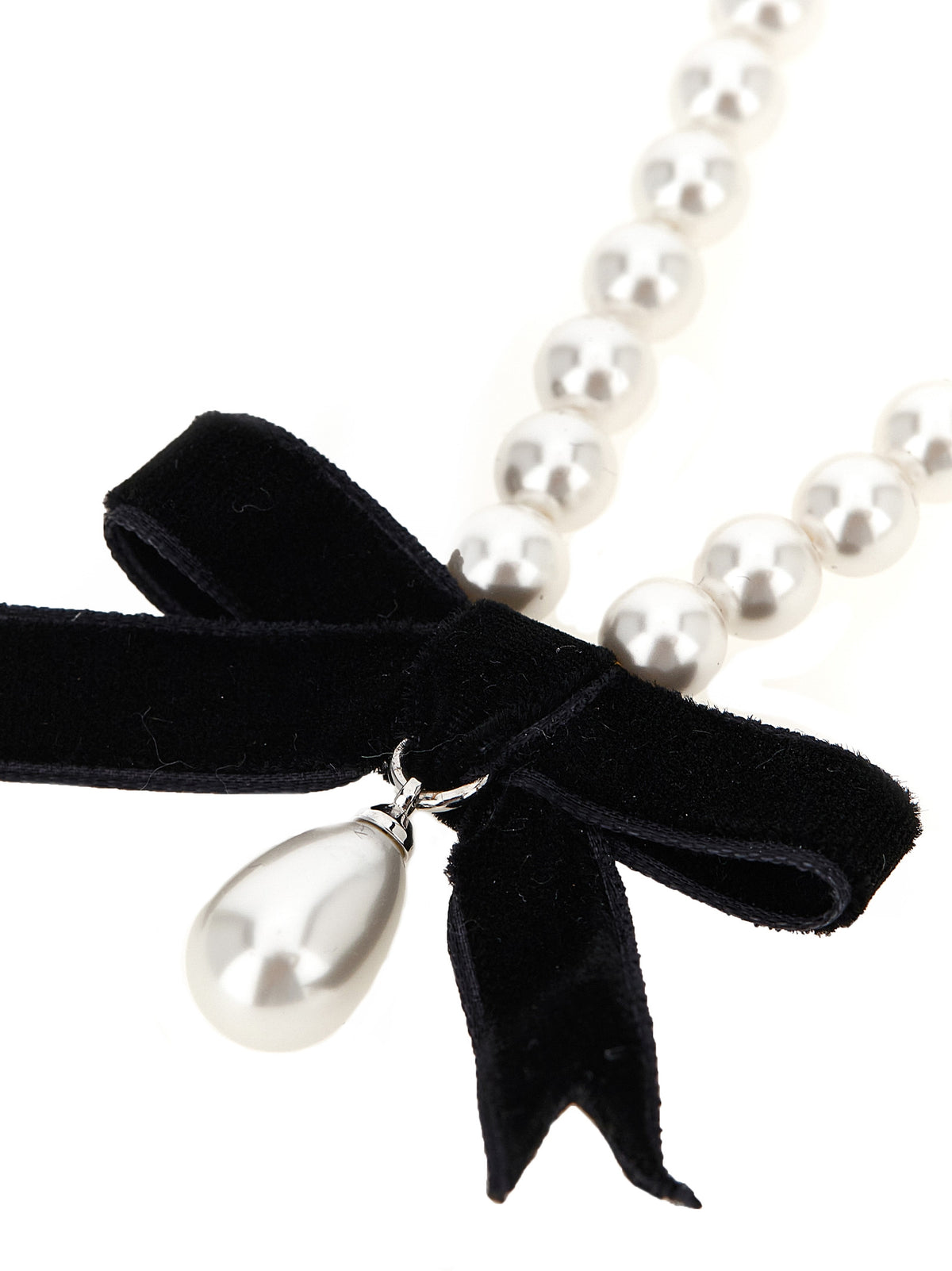 Self Portrait Women 'Black Bow Pearl' Necklace SELF-PORTRAIT